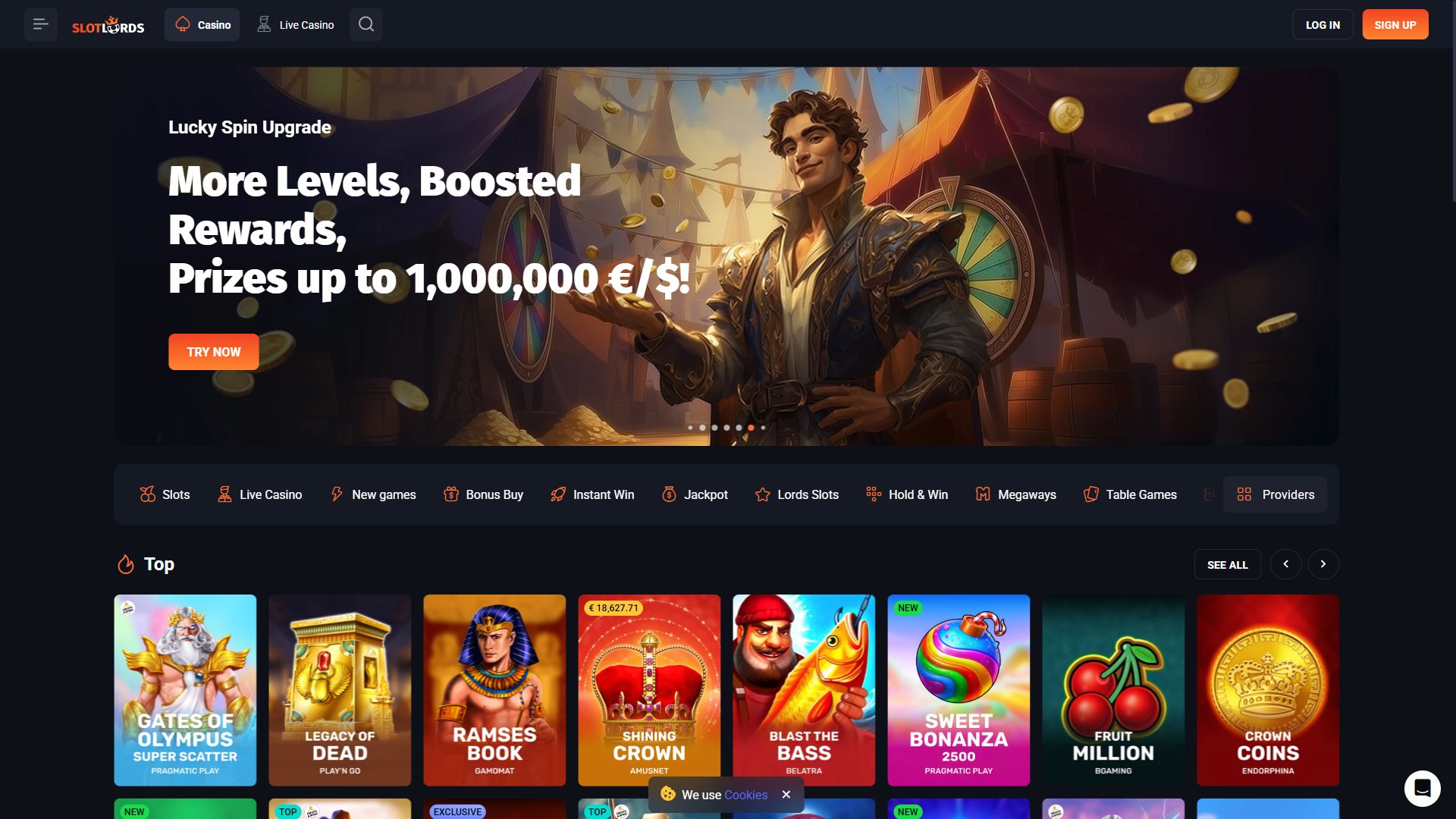 Slotlords — Homepage (Desktop)