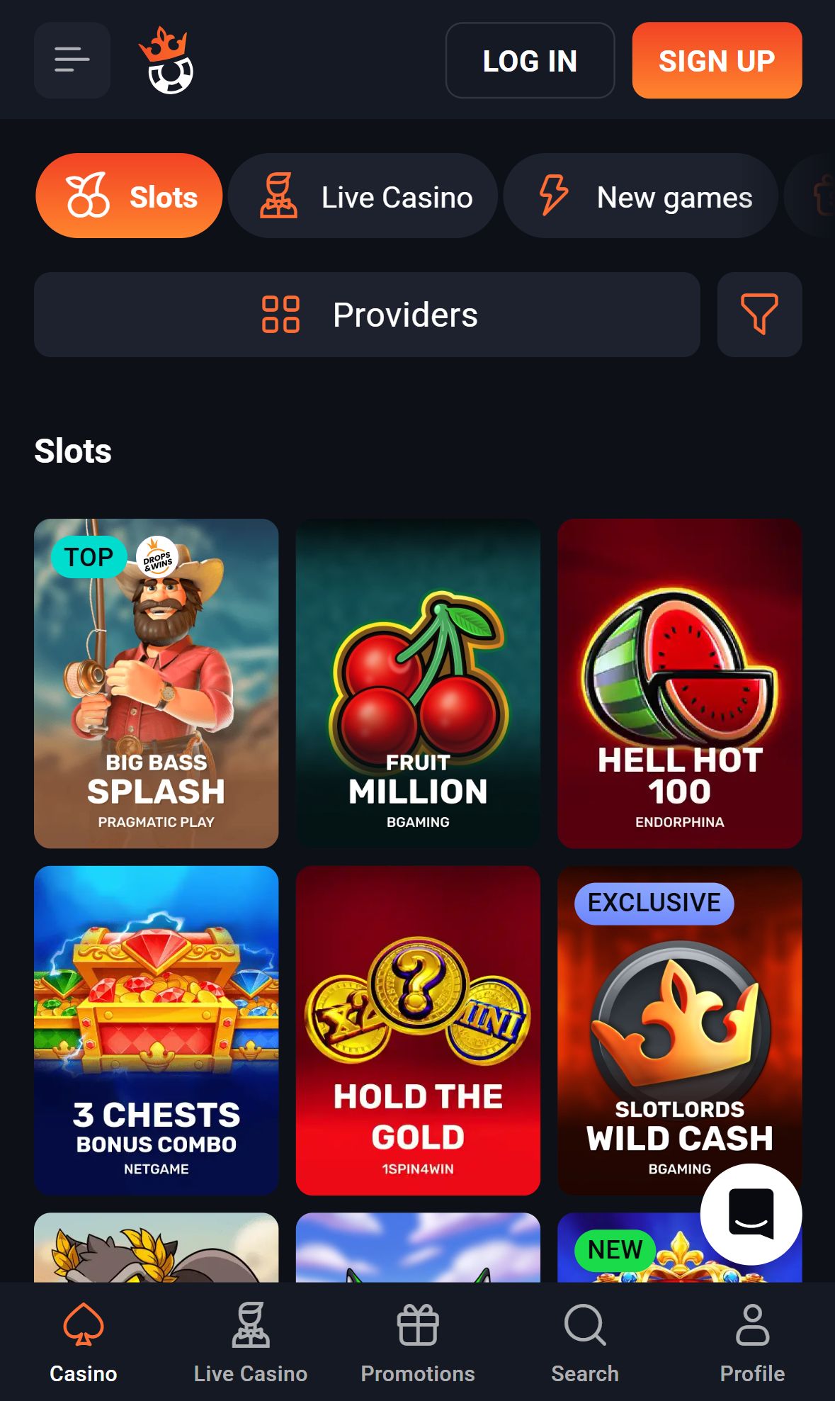 Slotlords — Lobby (Mobile)