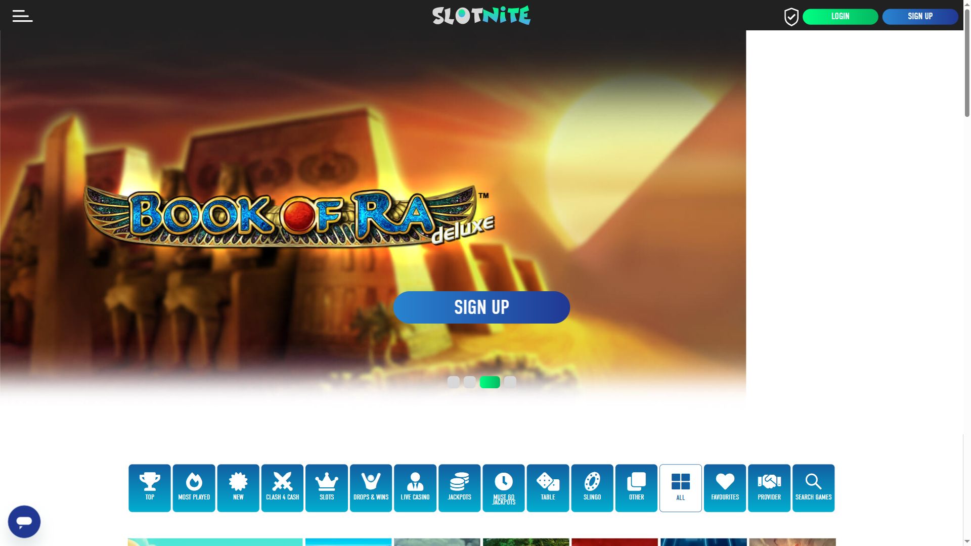 Slotnite — Lobby (Desktop)