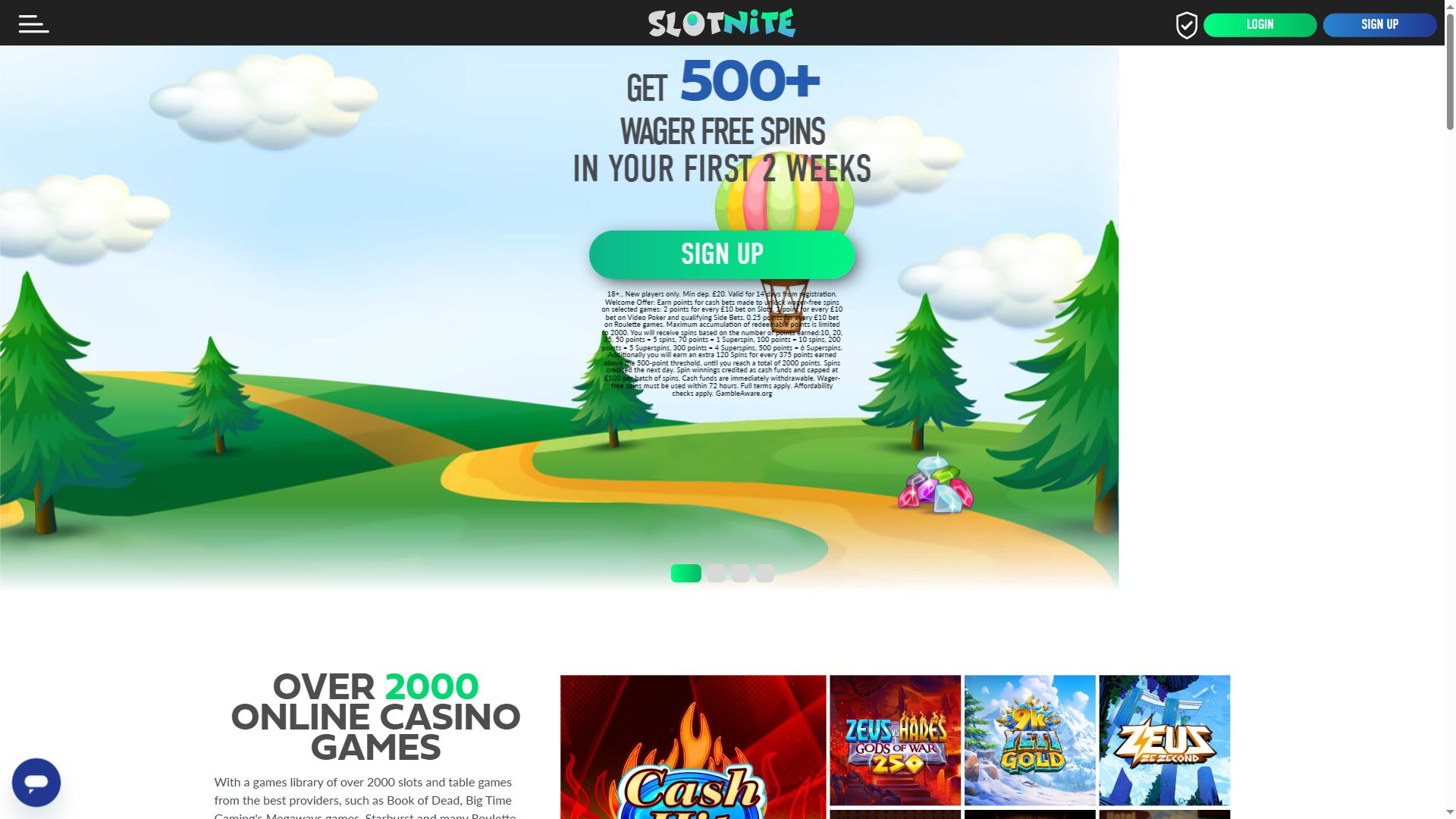 Slotnite — Homepage (Desktop)