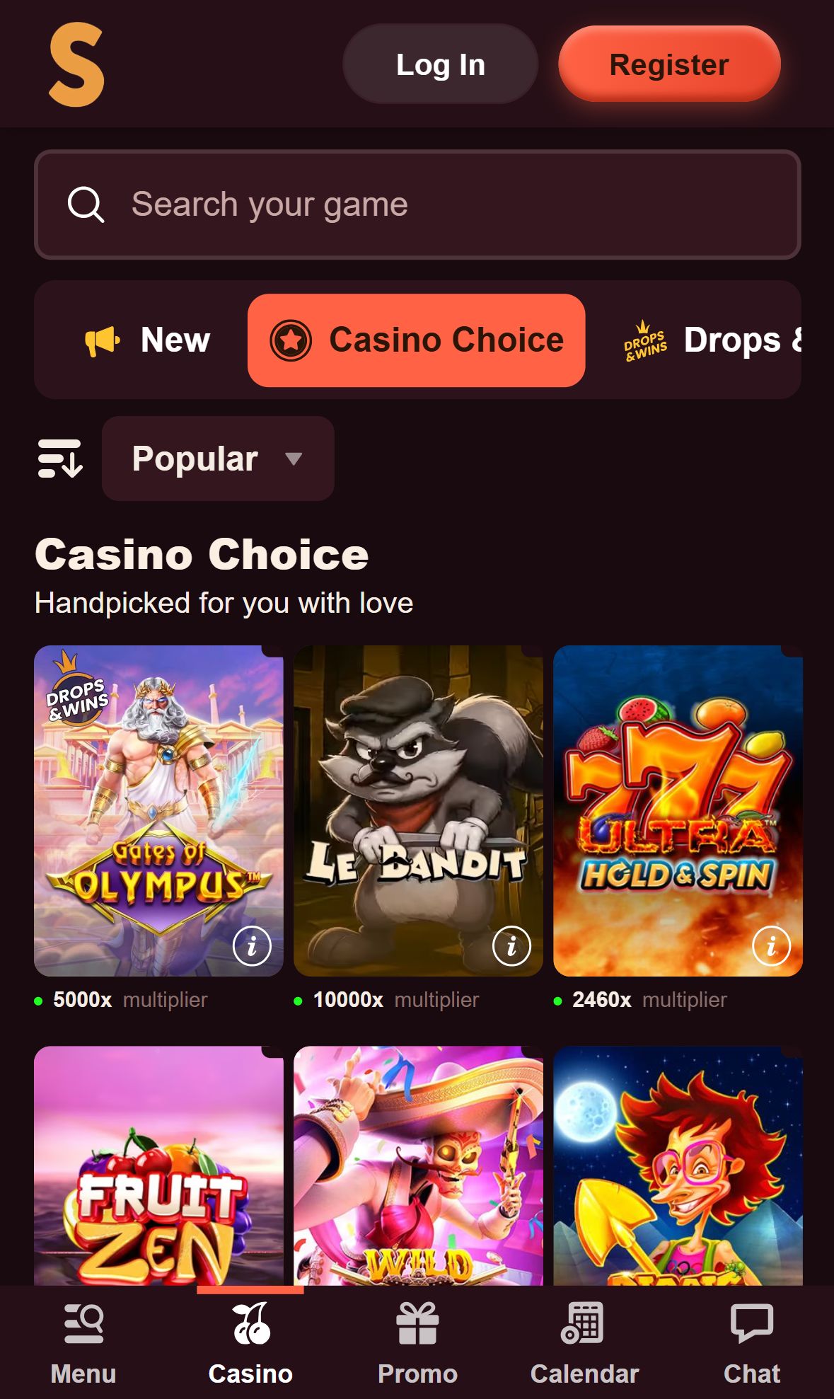 SlotoRush — Lobby (Mobile)