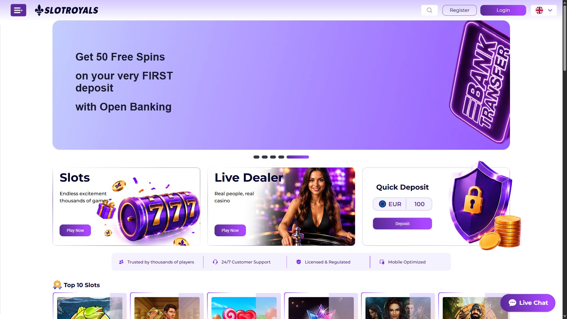 Slotroyals — Homepage (Desktop)