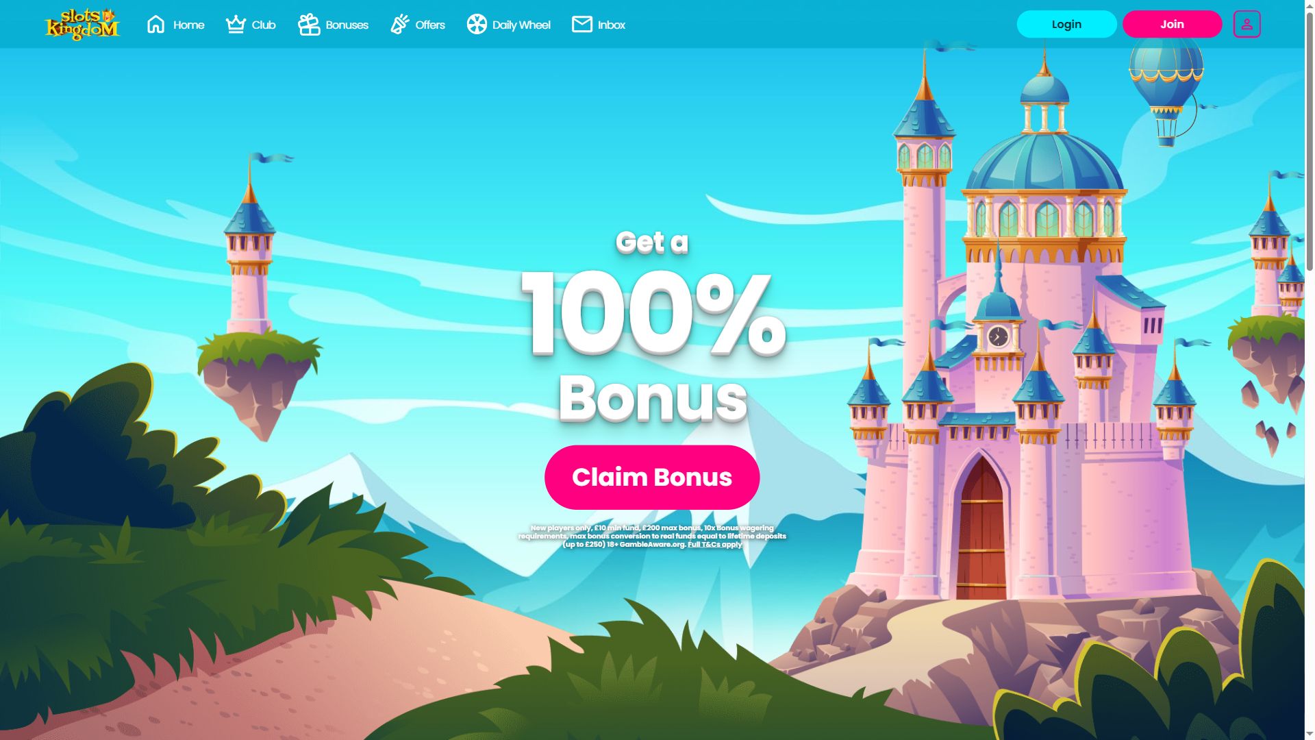 Slots Kingdom — Homepage (Desktop)