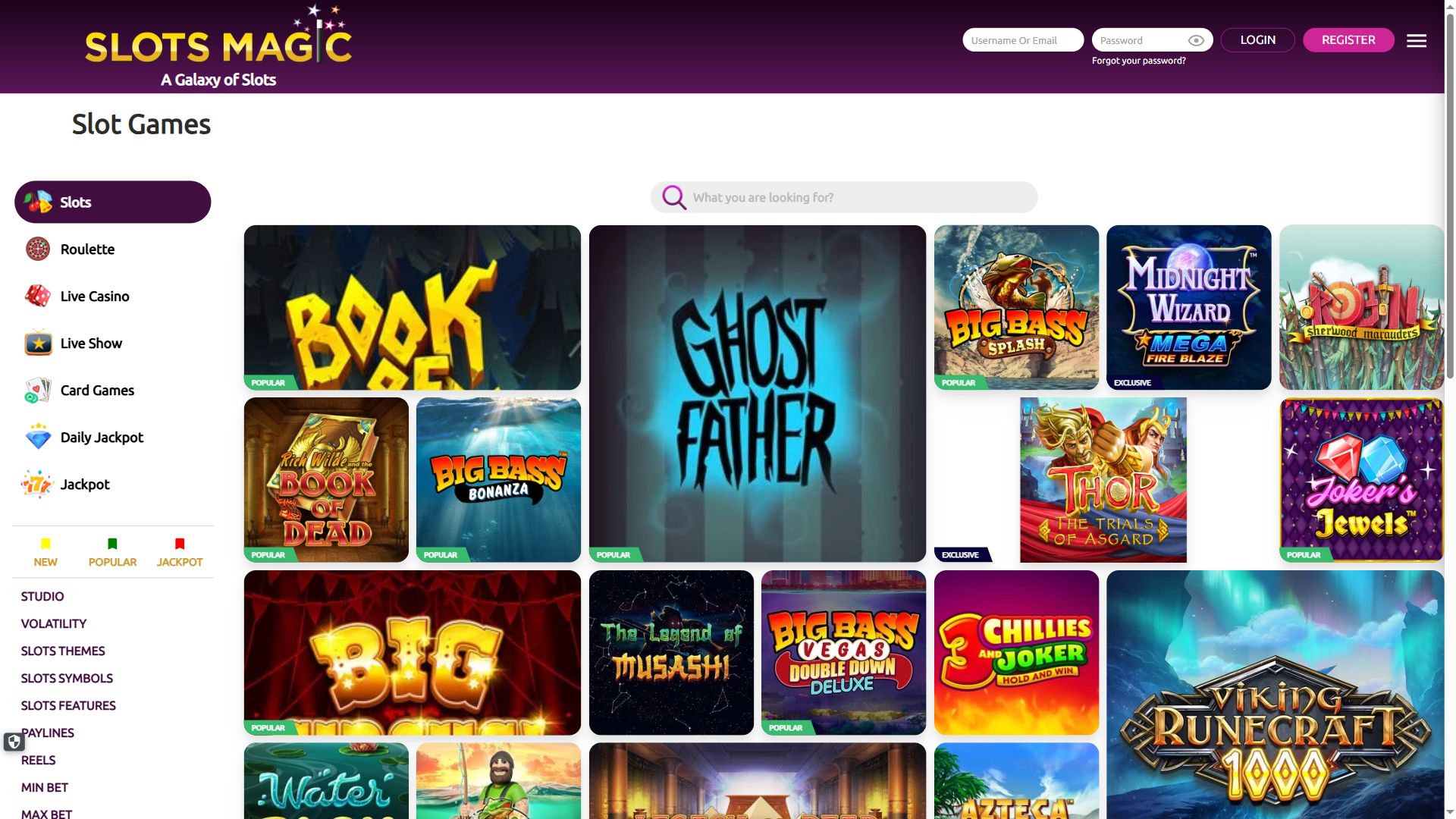 Slotsmagic — Lobby (Desktop)