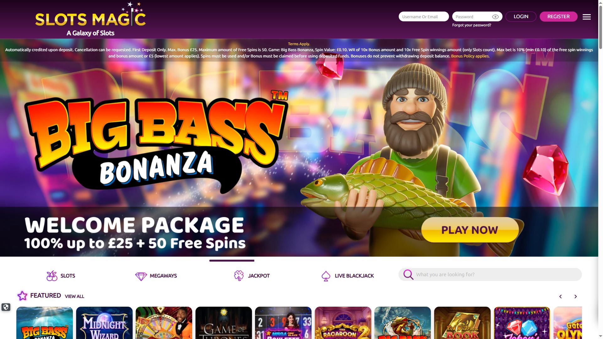 Slotsmagic — Homepage (Desktop)