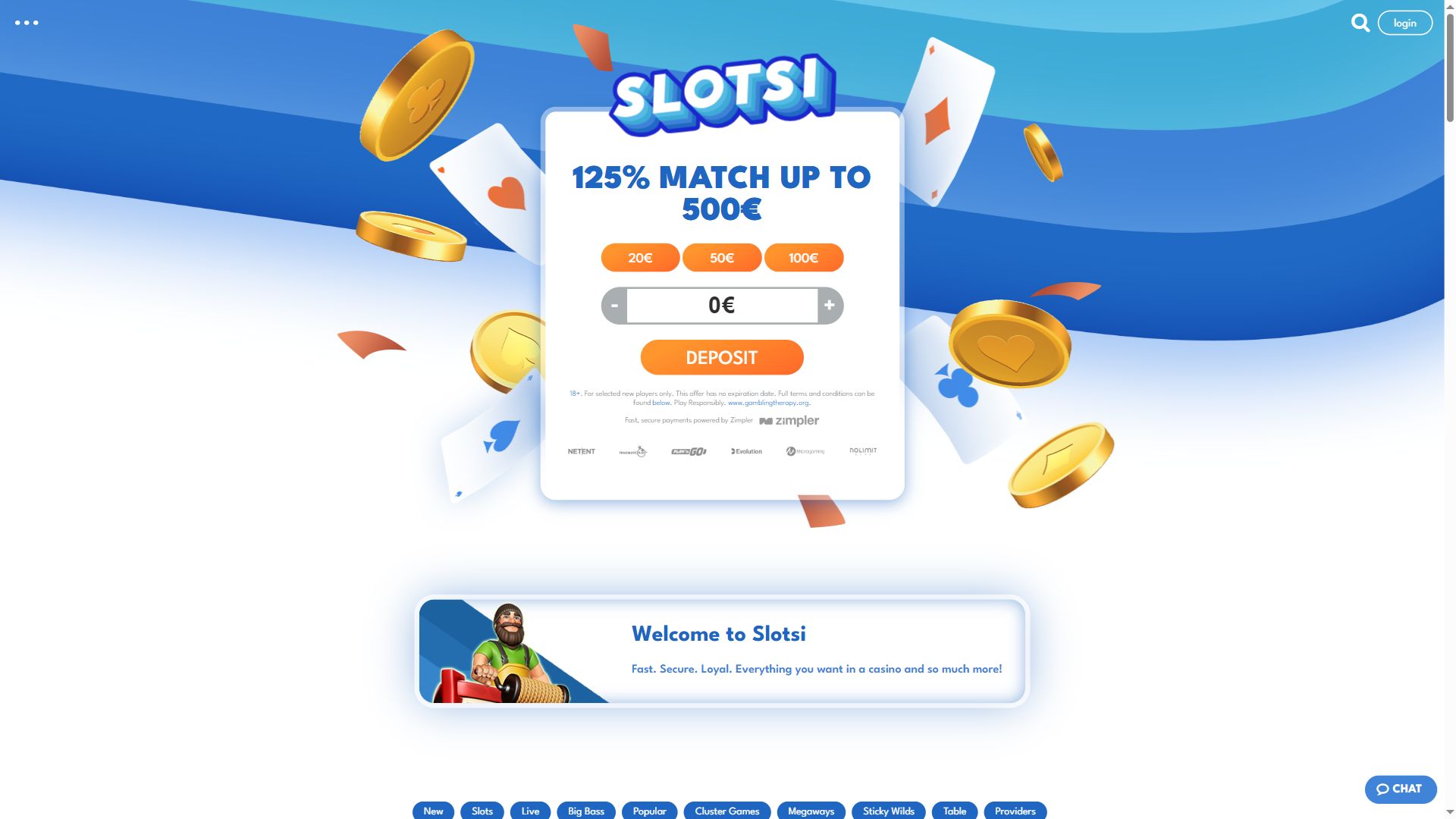 Slotsi — Homepage (Desktop)