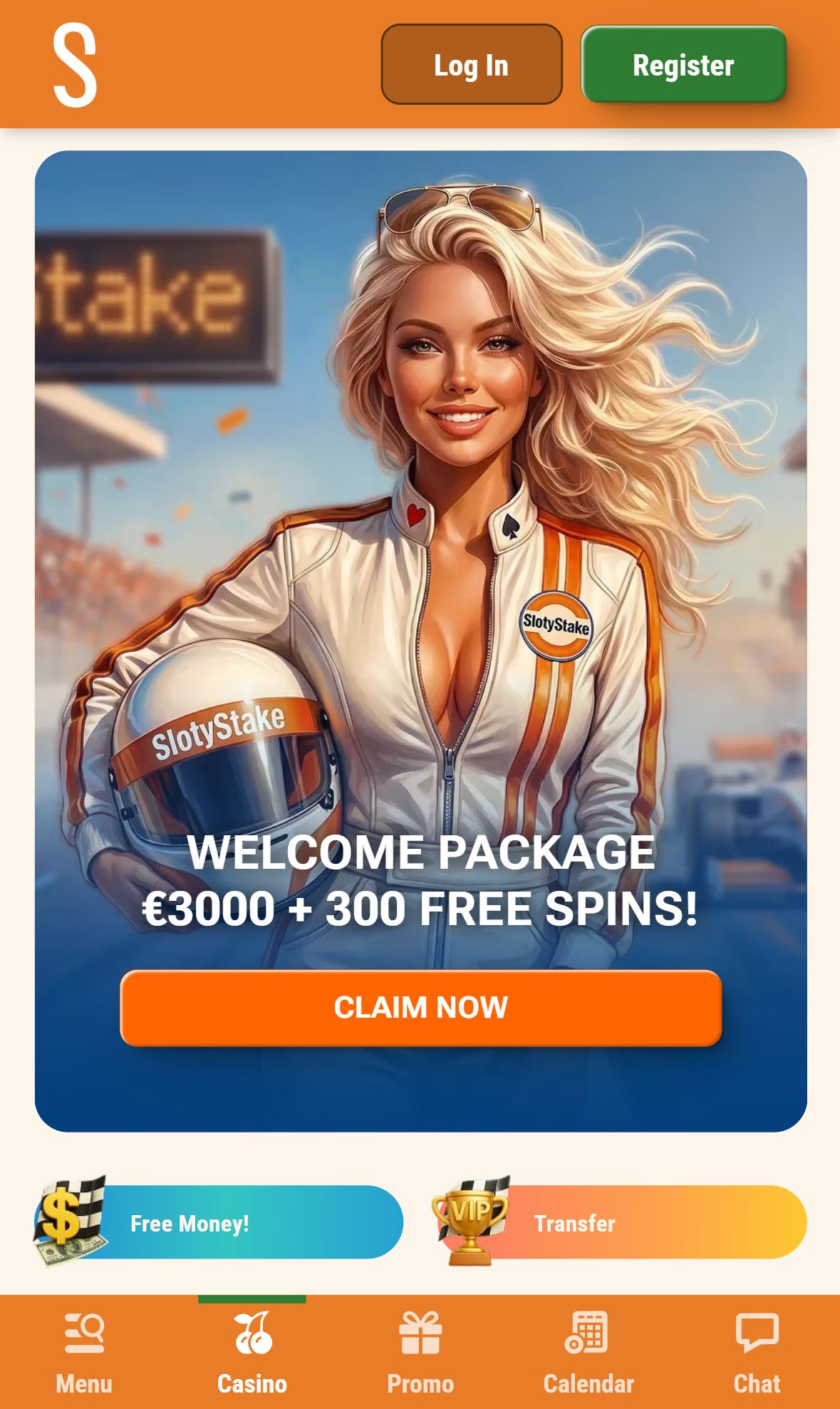SlotyStake — Homepage (Mobile)