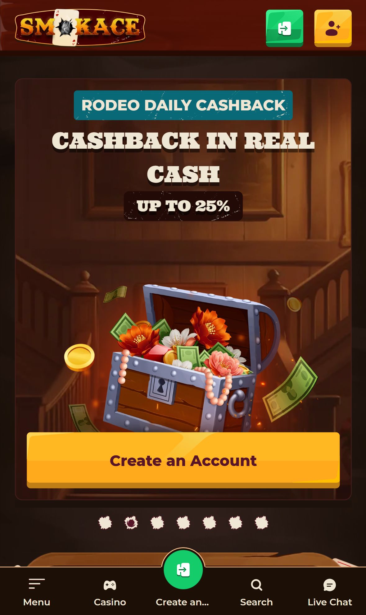Smokace — Homepage (Mobile)