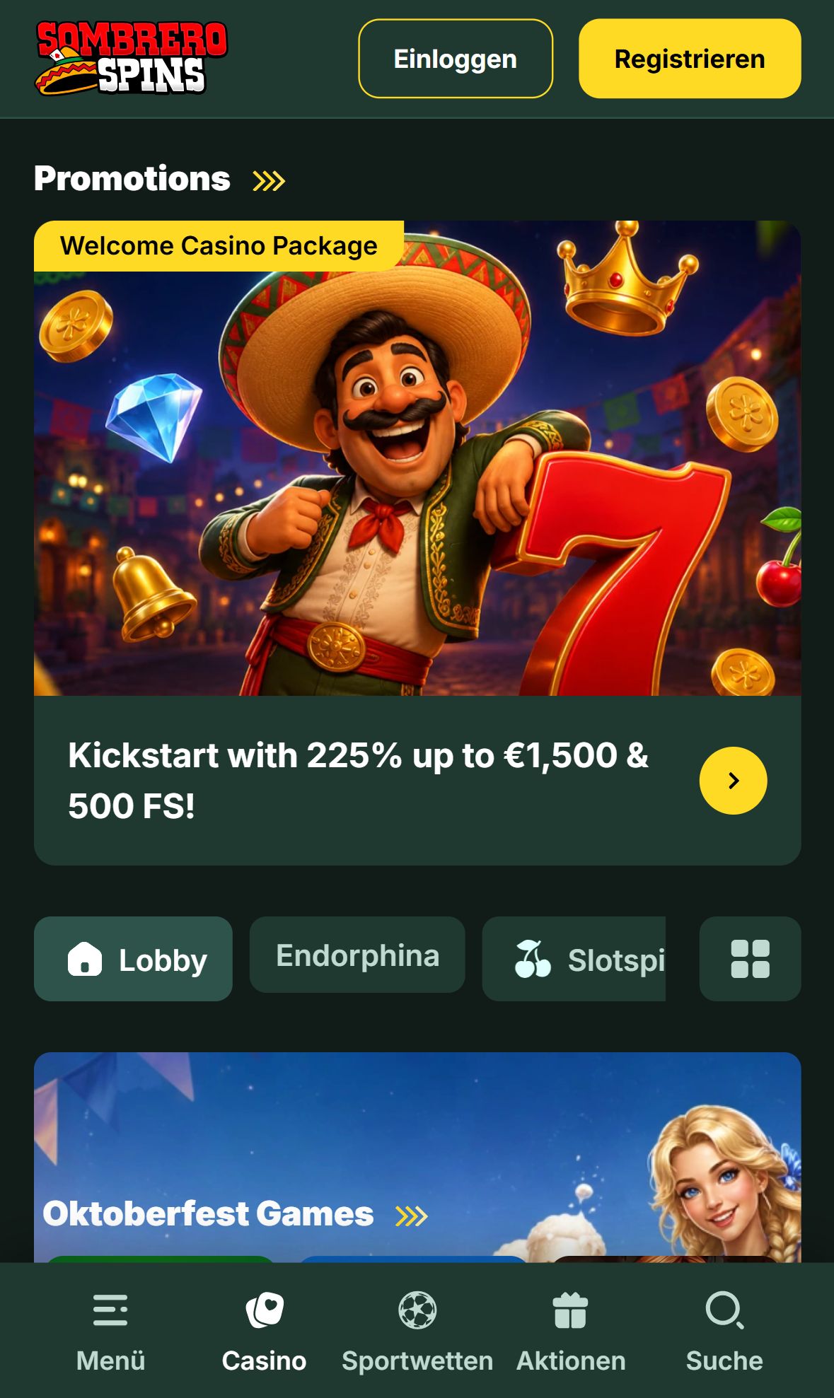 Sombrero Spins — Lobby (Mobil)
