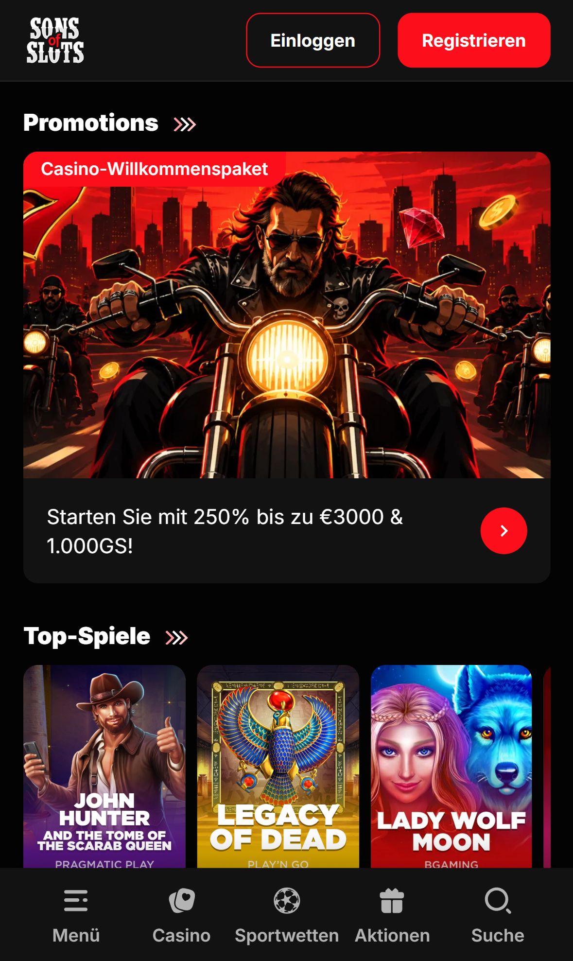 Sons of slots — Startseite (Mobil)