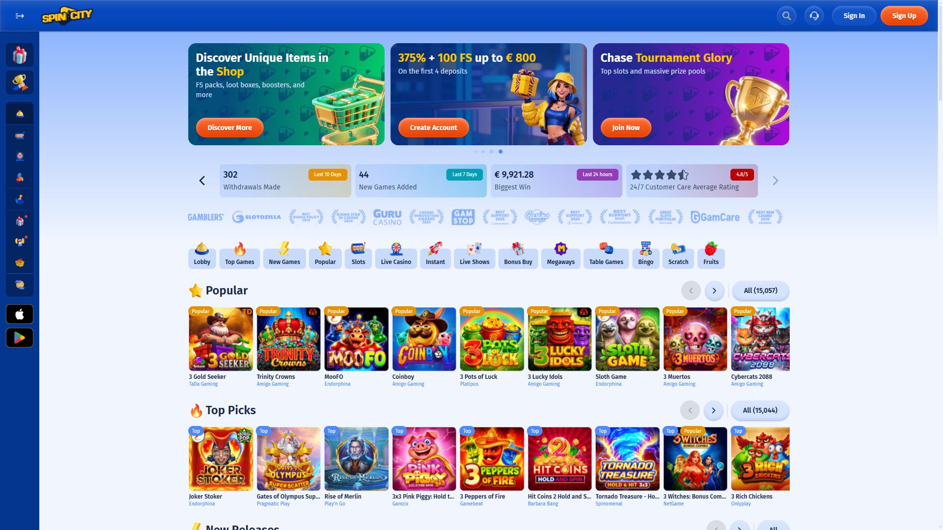 Spin City — Homepage (Desktop)