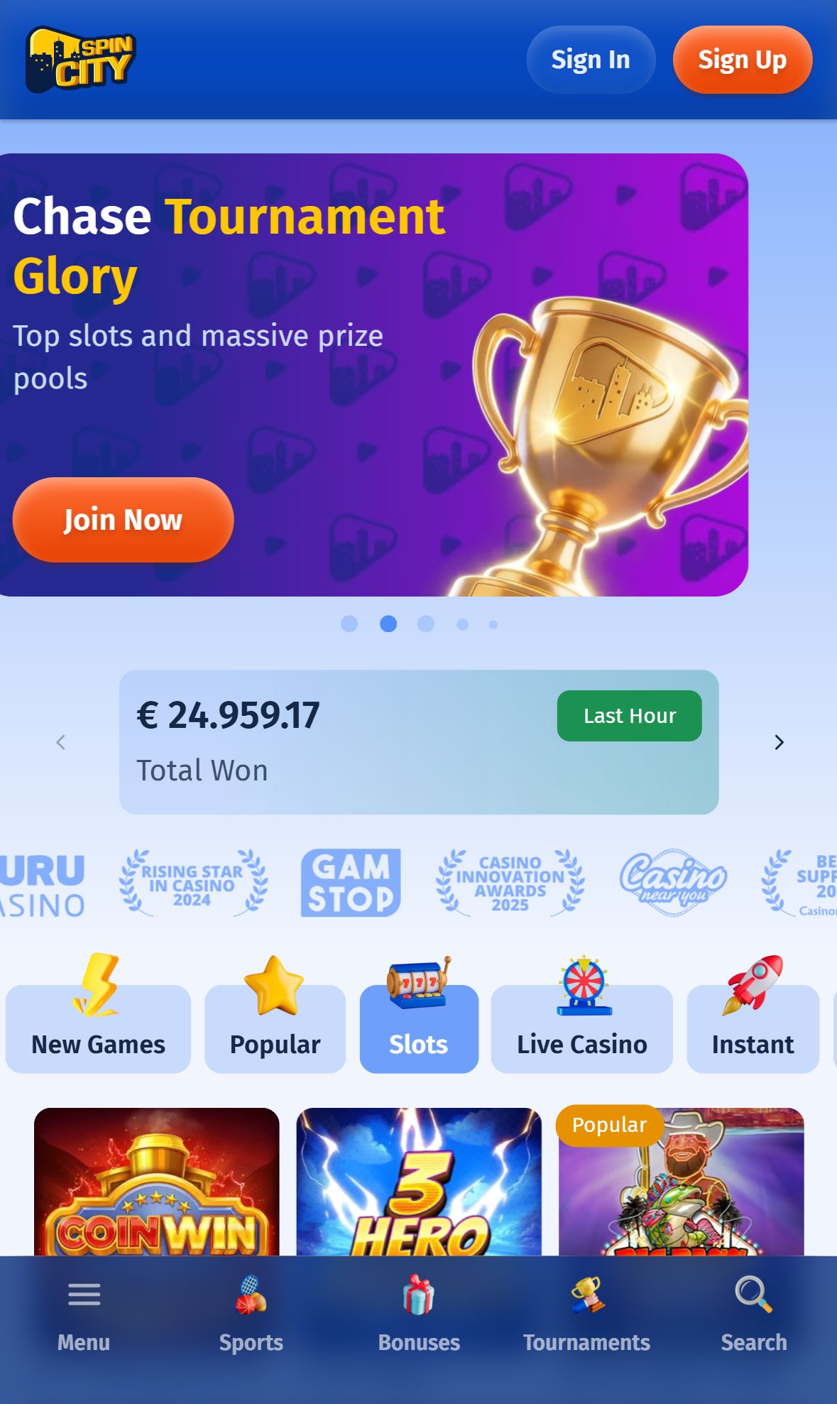 Spin City — Lobby (Mobile)
