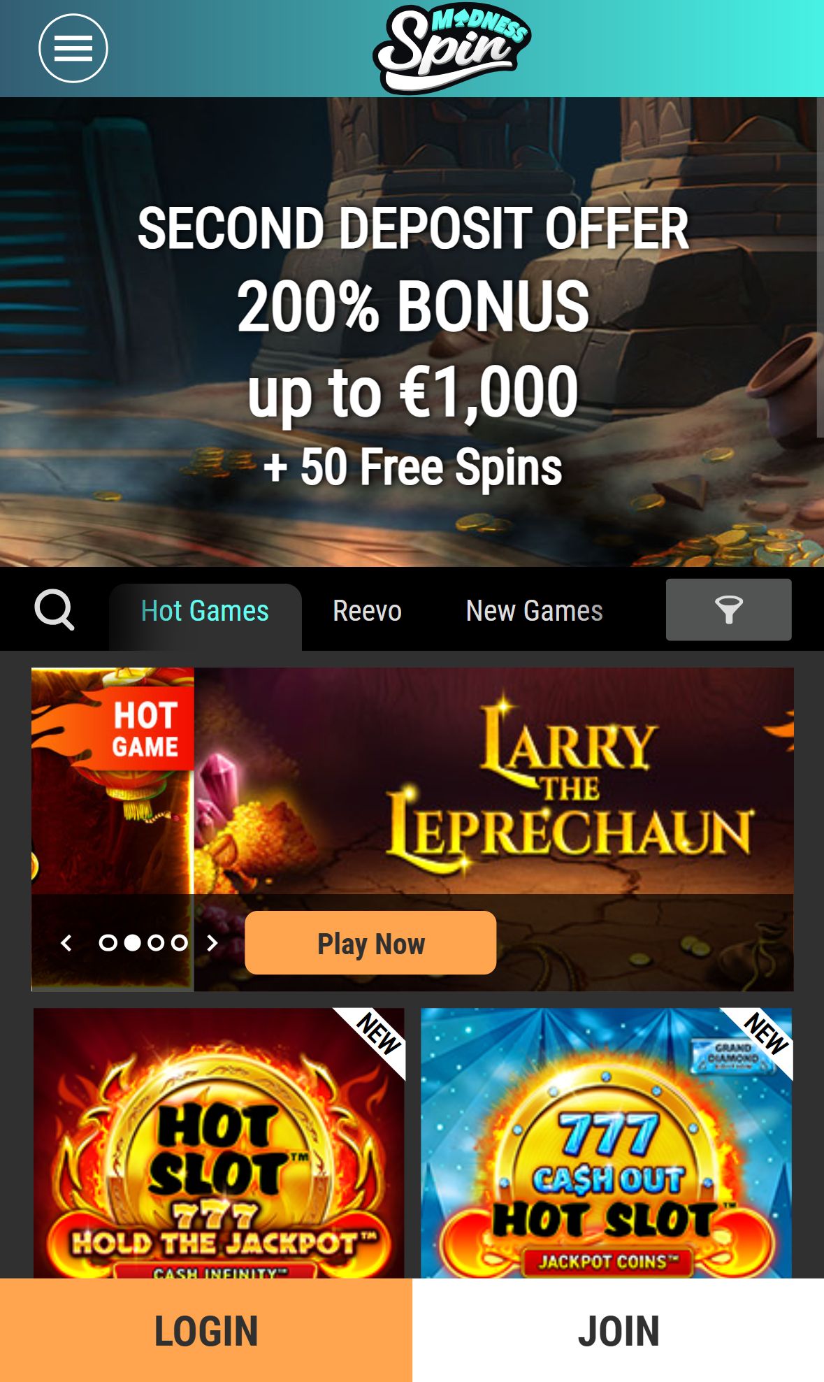 Spin Madness — Lobby (Mobil)