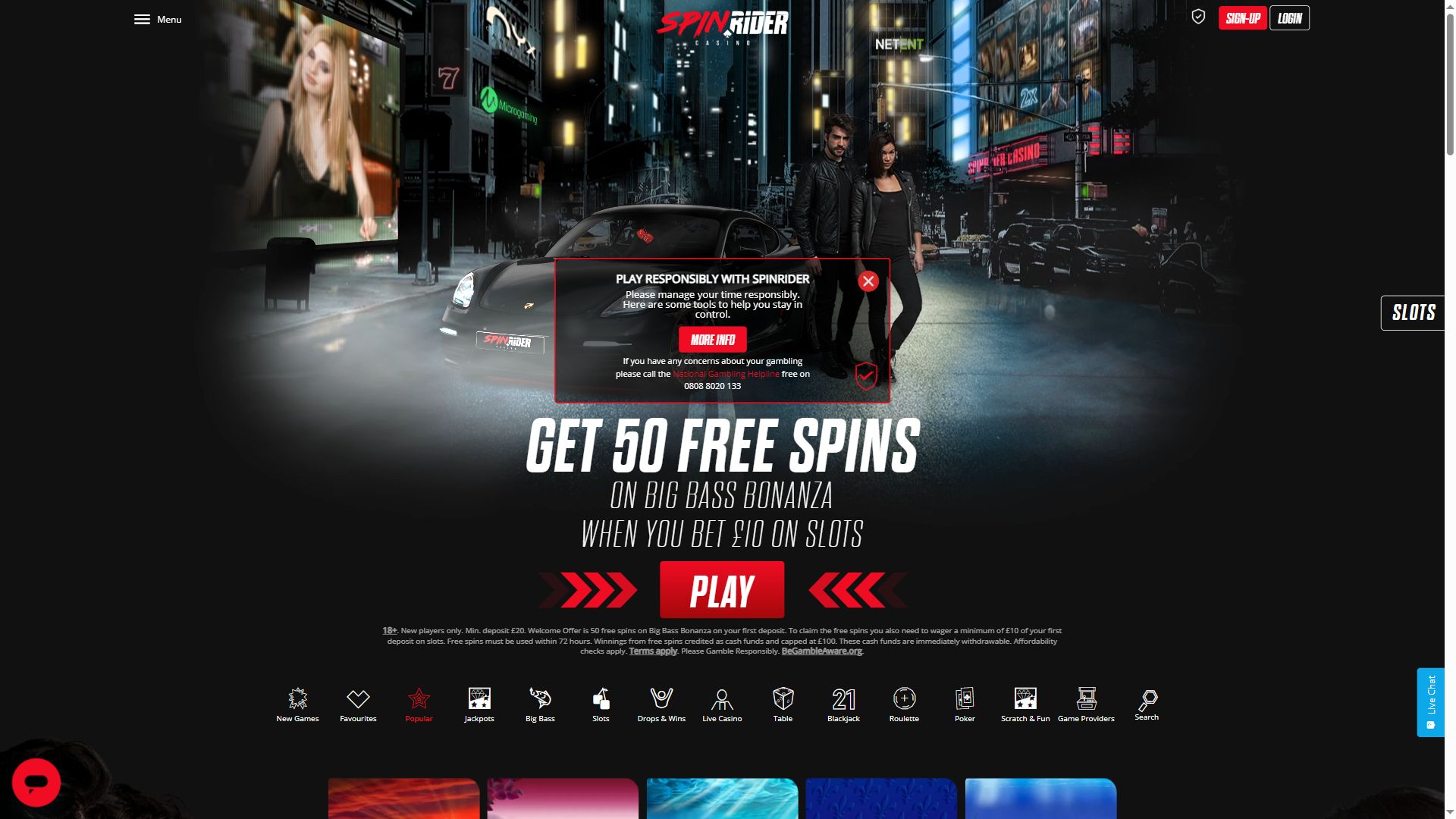 Spinrider — Homepage (Desktop)