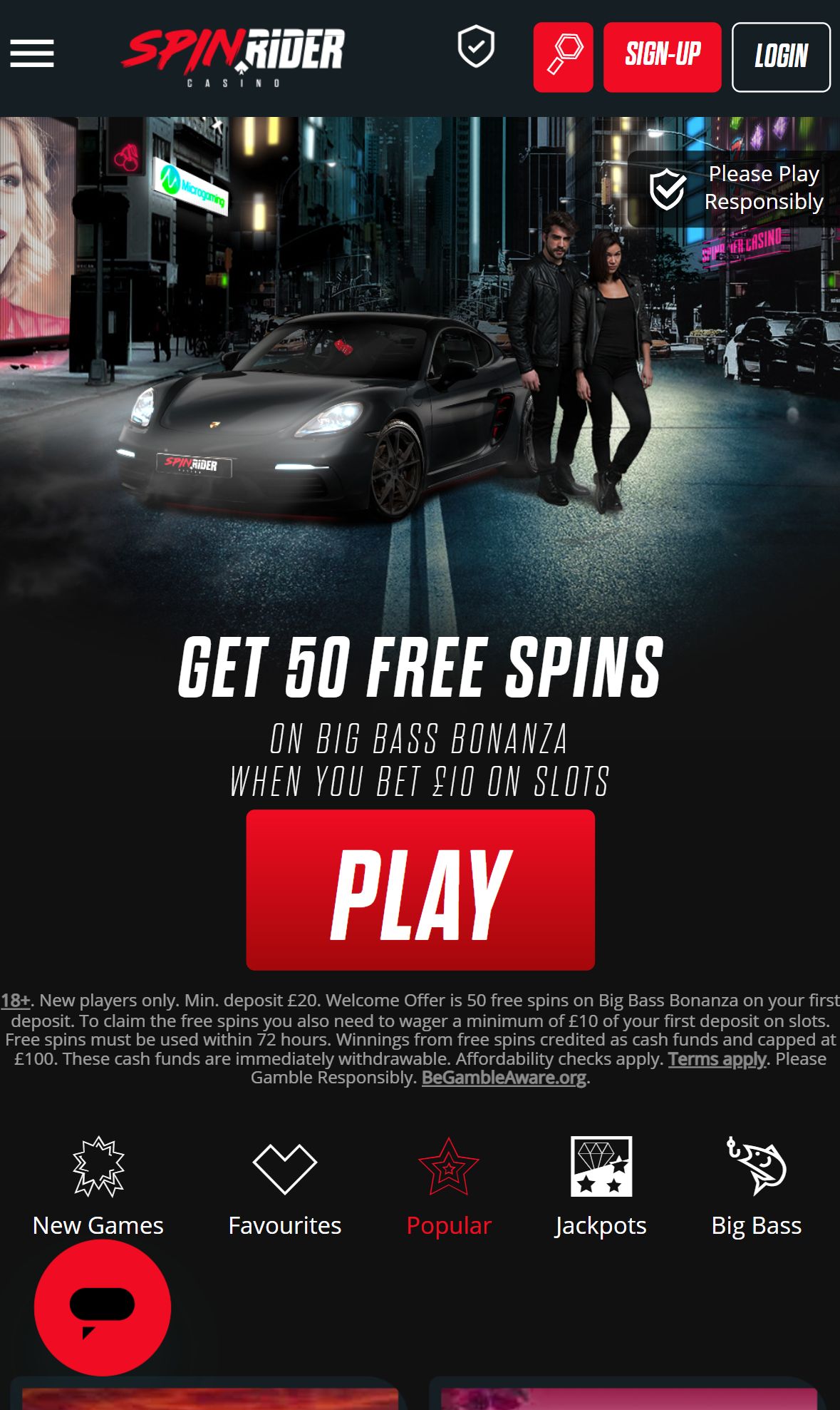 Spinrider — Lobby (Mobile)