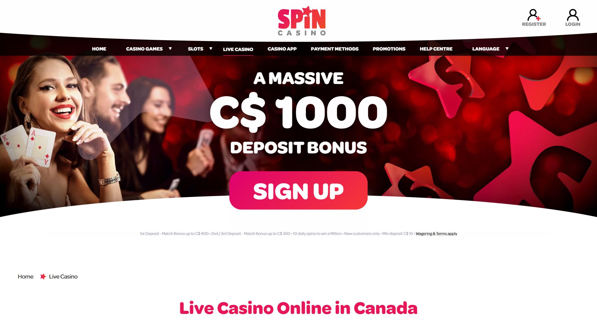 SpinCasino — Lobby (Desktop)