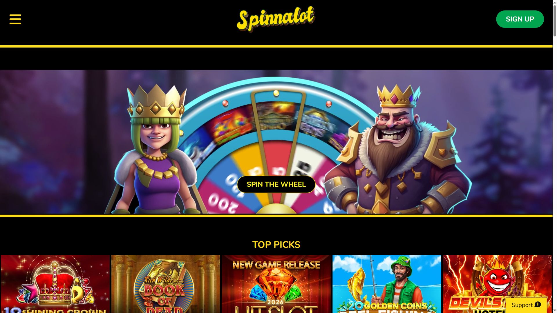 Spinnalot — Lobby (Desktop)