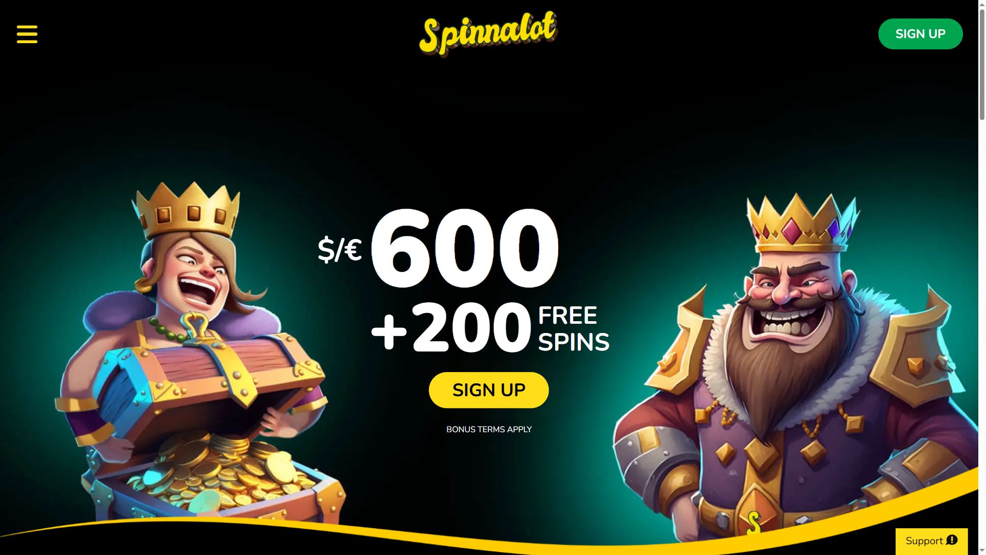Spinnalot — Homepage (Desktop)