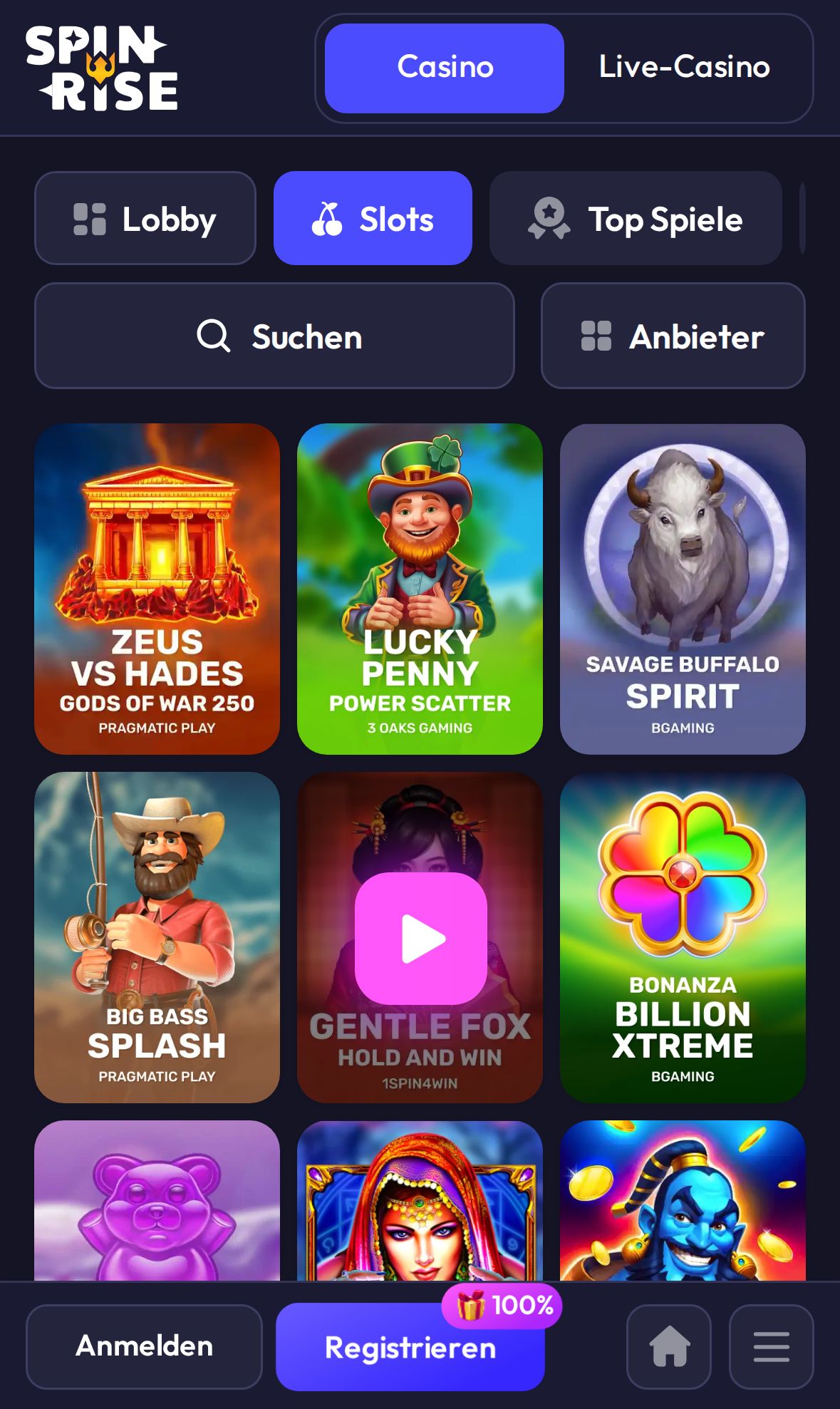 Spinrise — Lobby (Mobil)