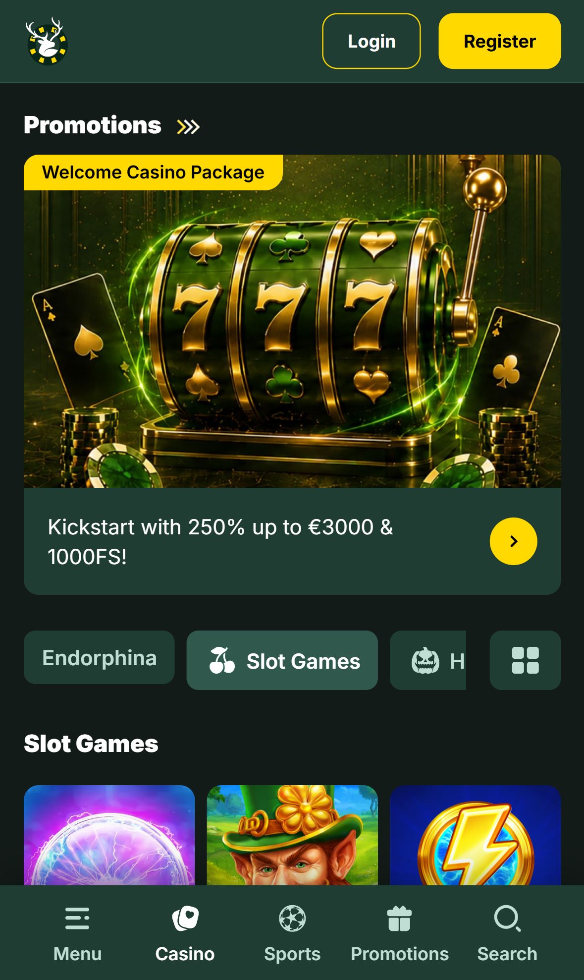 Spinstag — Lobby (Mobile)