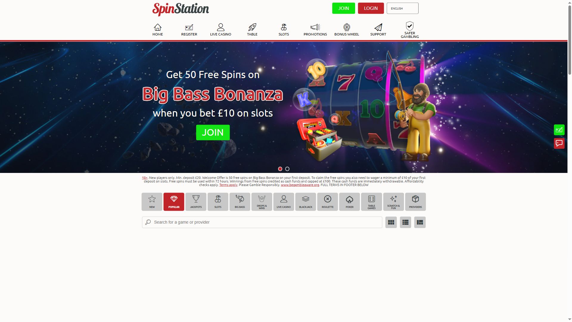 Spinstation — Homepage (Desktop)