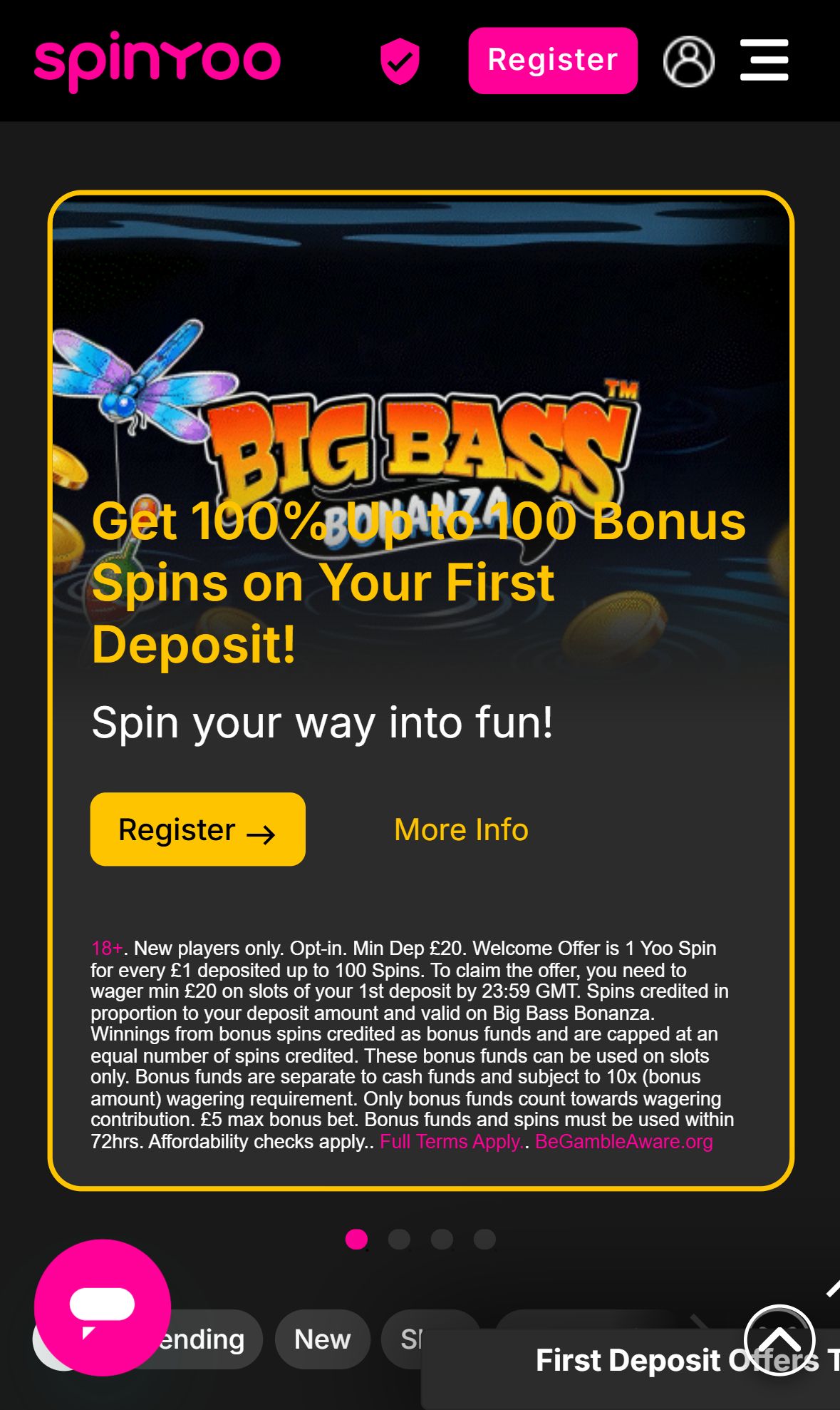 Spinyoo — Homepage (Mobile)