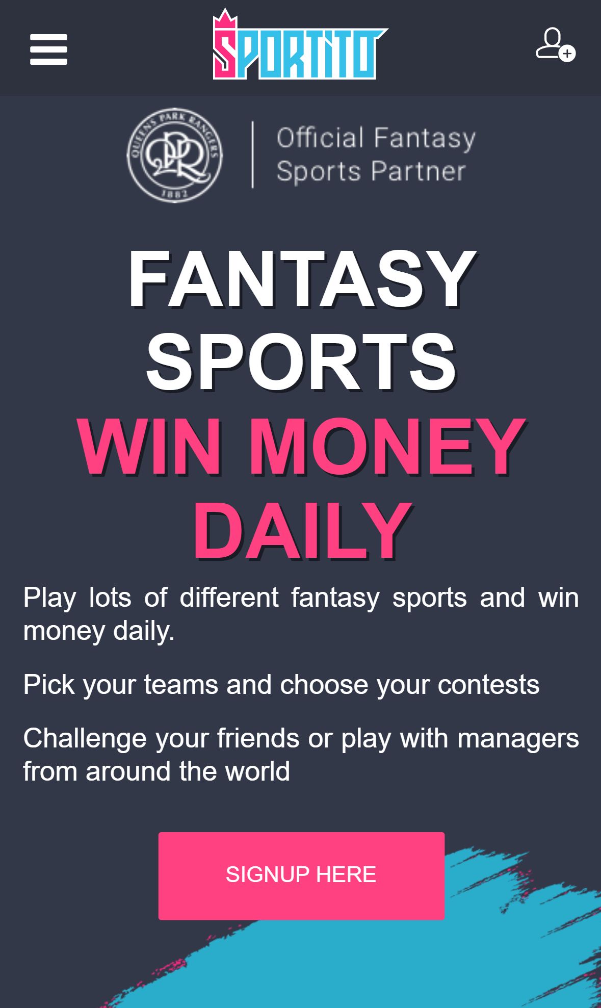 Sportito — Homepage (Mobile)