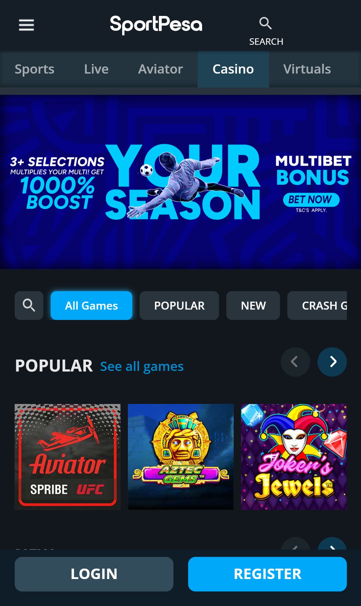 SportPesa — Lobby (Mobile)