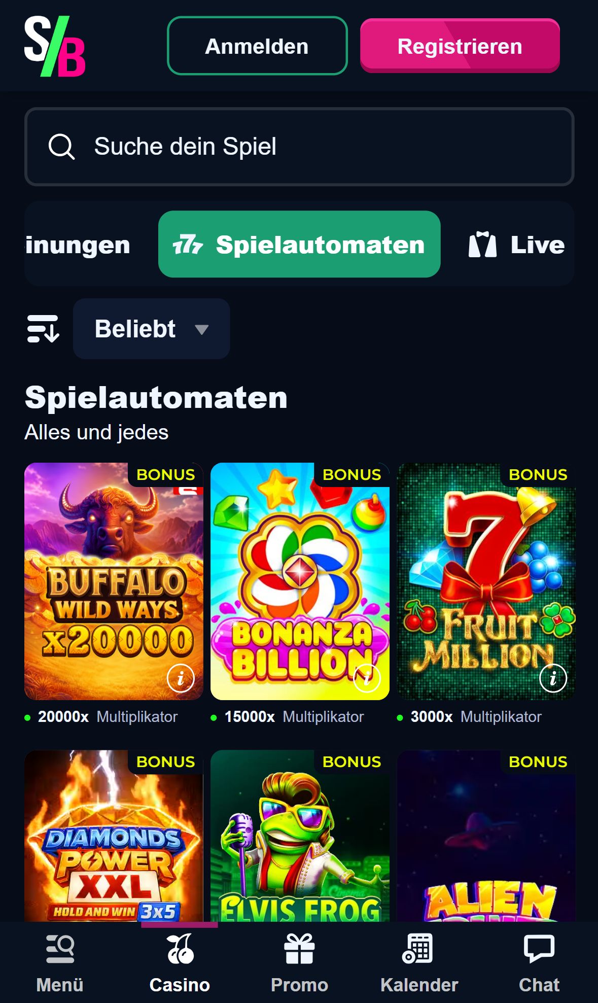 StakeBro — Startseite (Mobil)