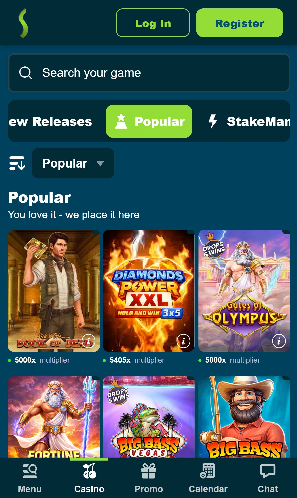 StakeMania — Lobby (Mobile)