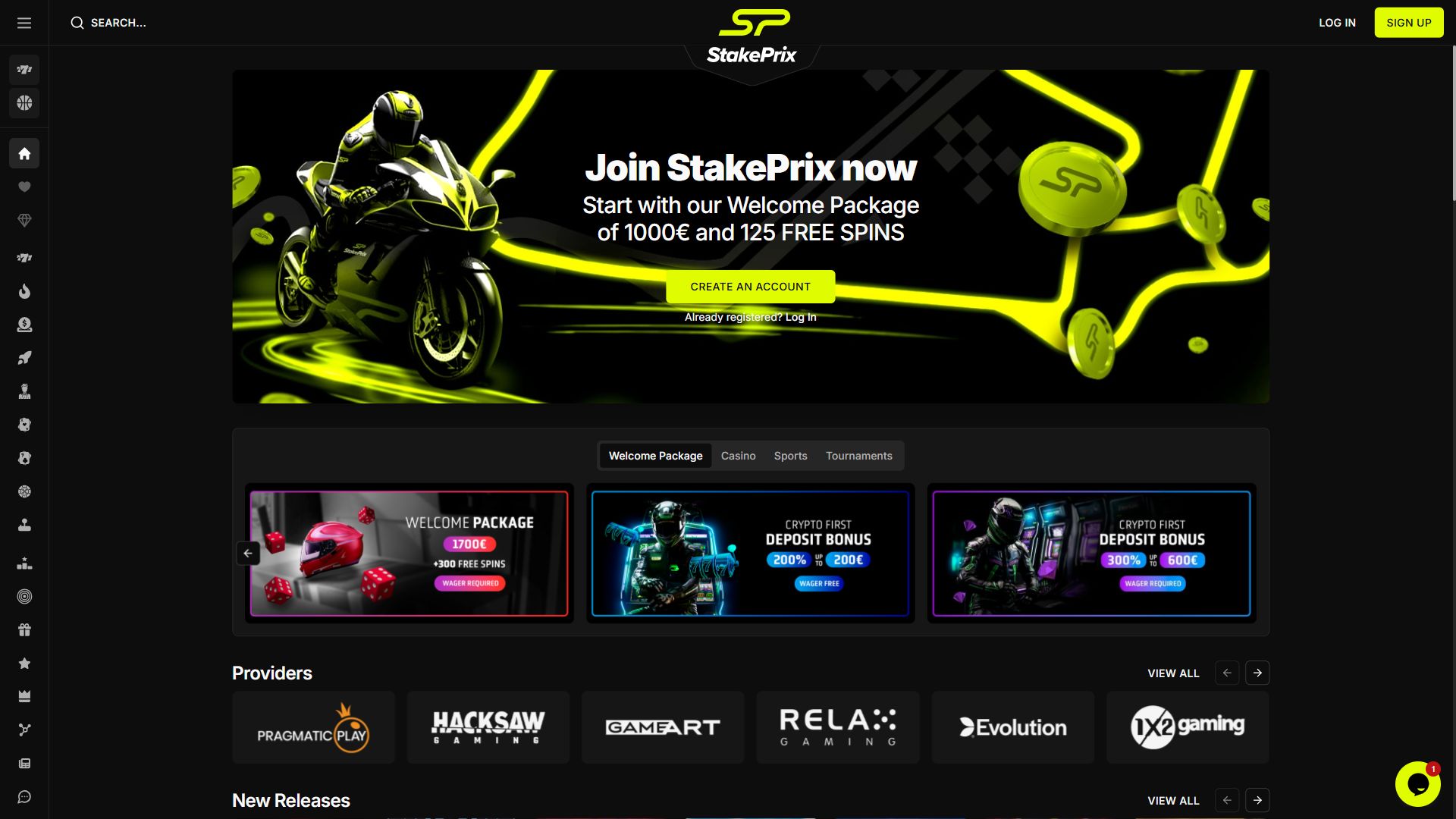 StakePrix — Homepage (Desktop)