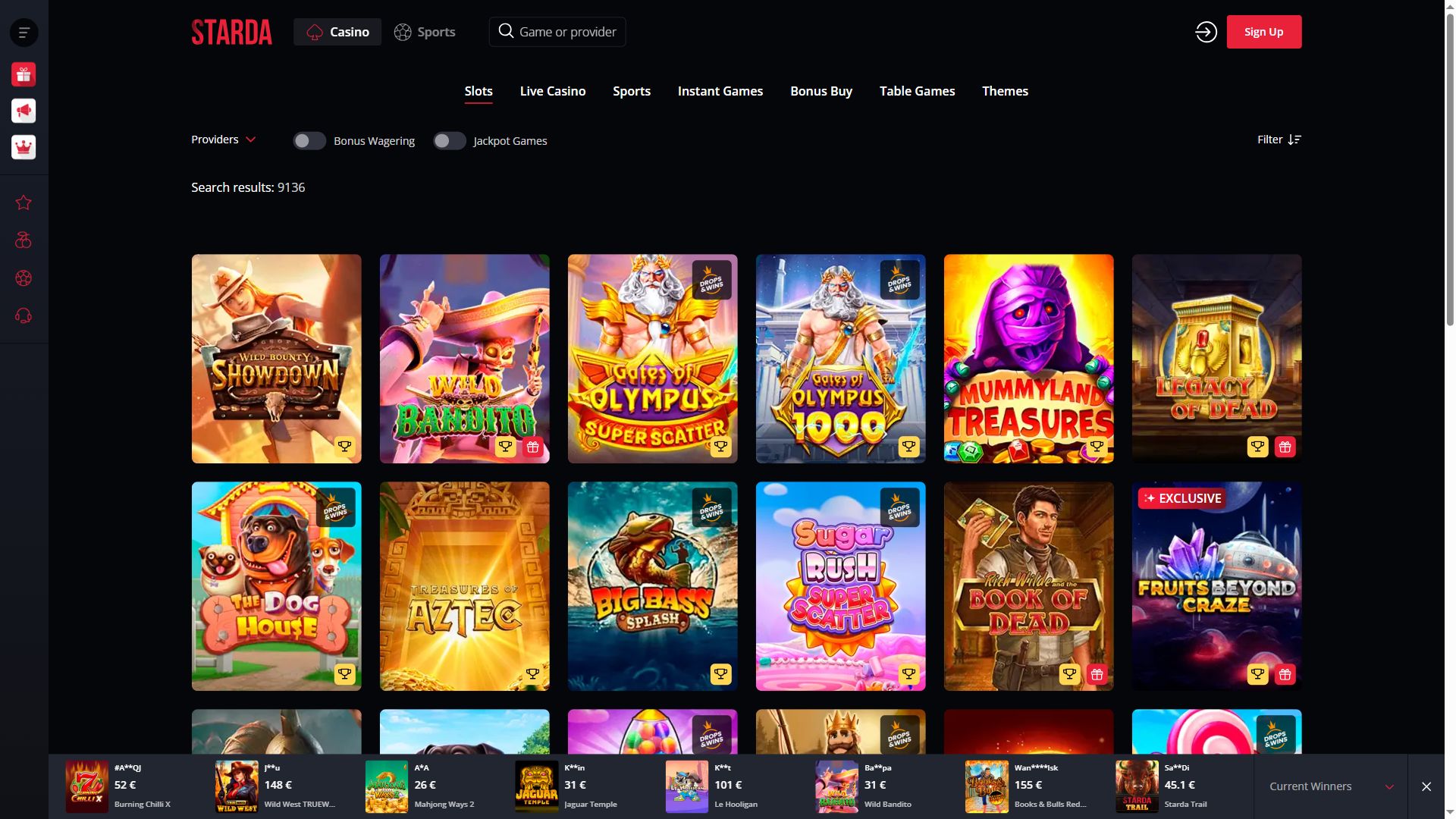 Starda Casino — Lobby (Desktop)