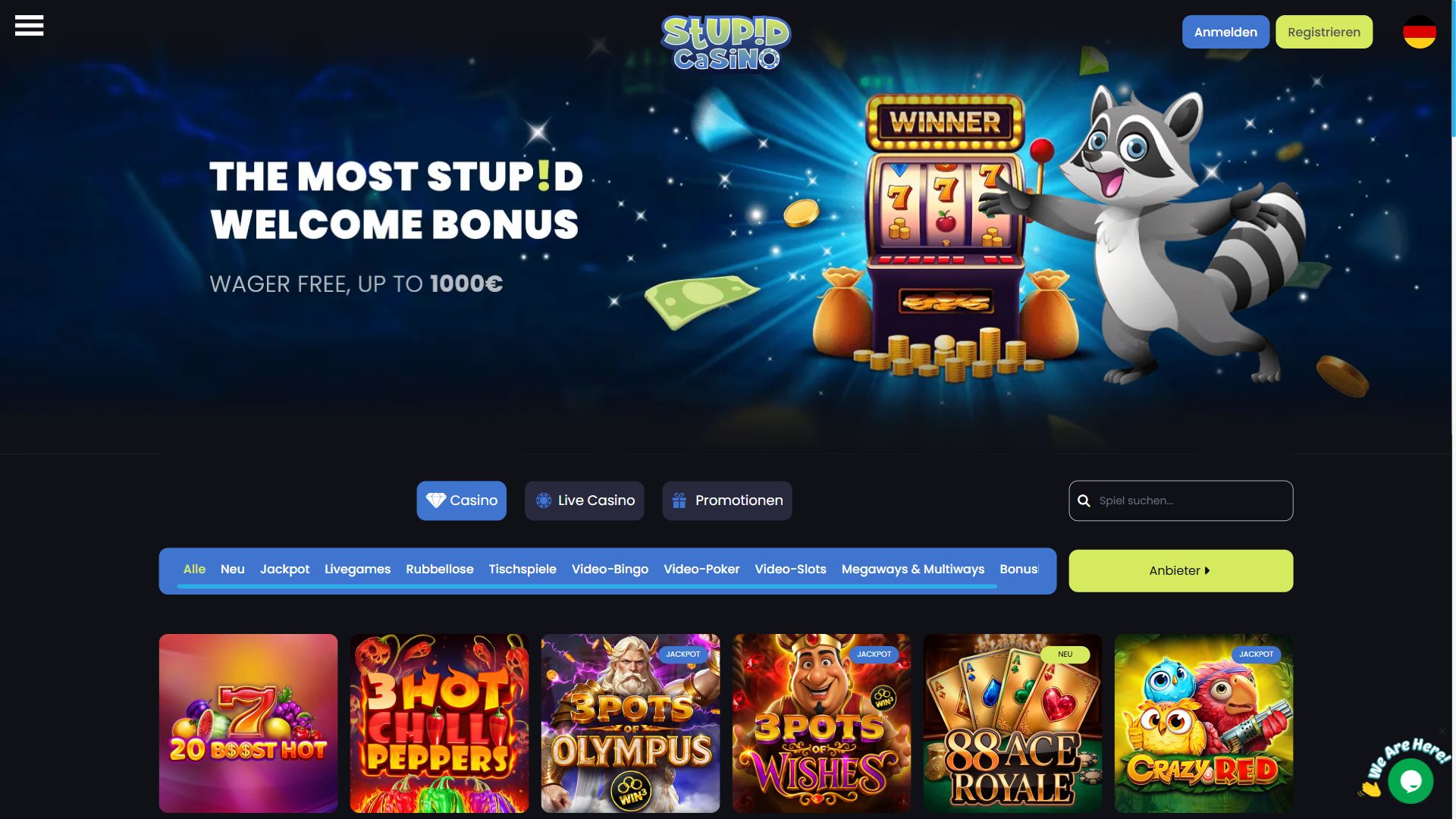 Stupid Casino — Lobby (Desktop)