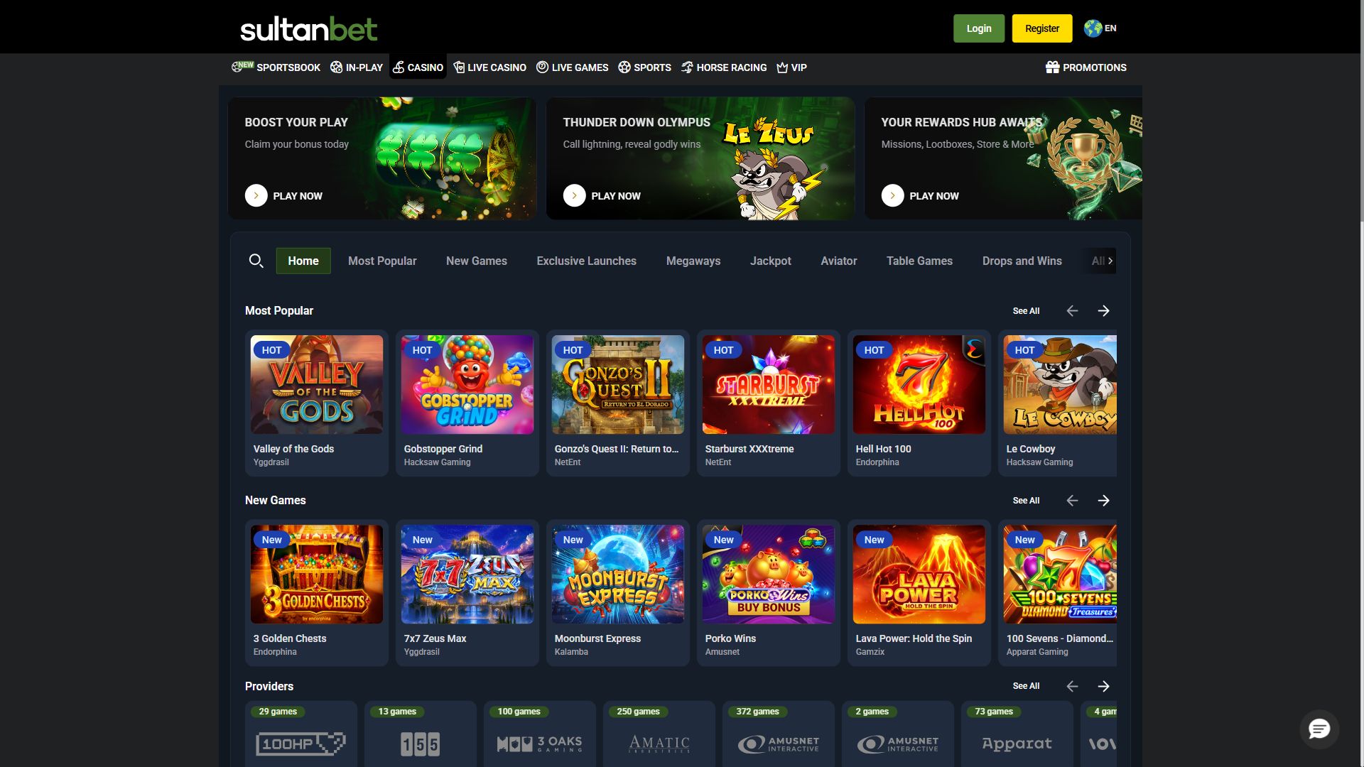 Sultanbet — Homepage (Desktop)