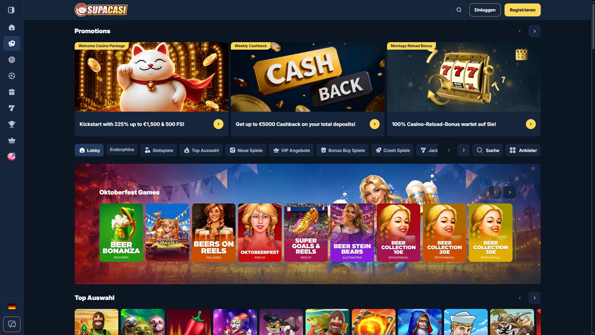 Supacasi — Lobby (Desktop)