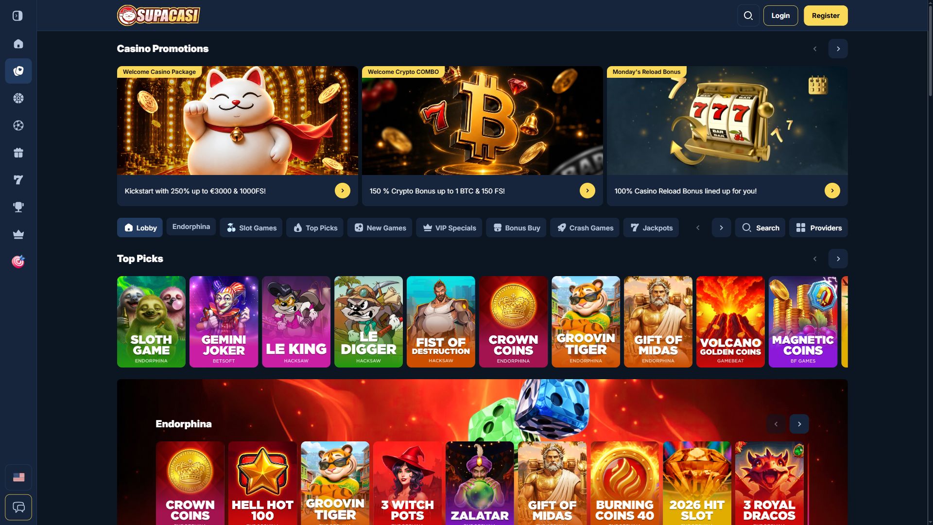Supacasi — Lobby (Desktop)