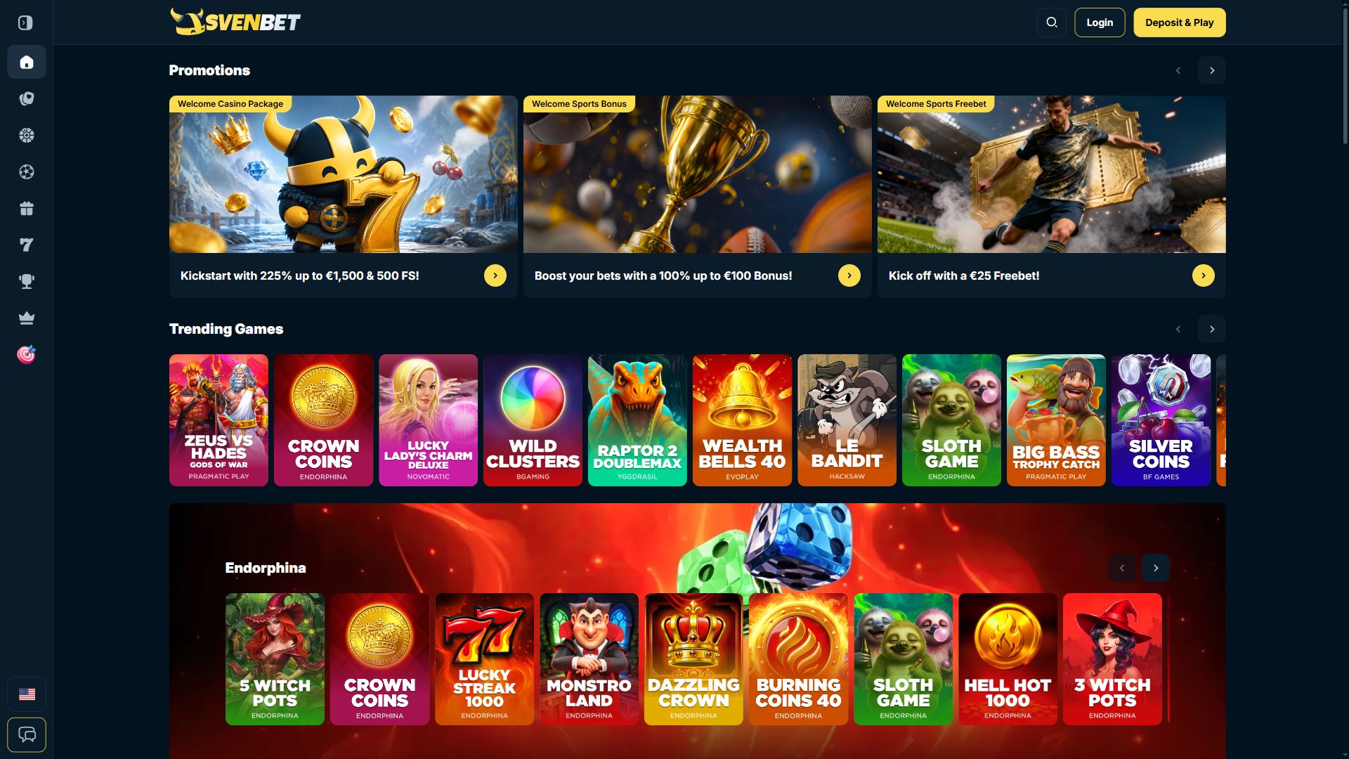SvenBet — Homepage (Desktop)