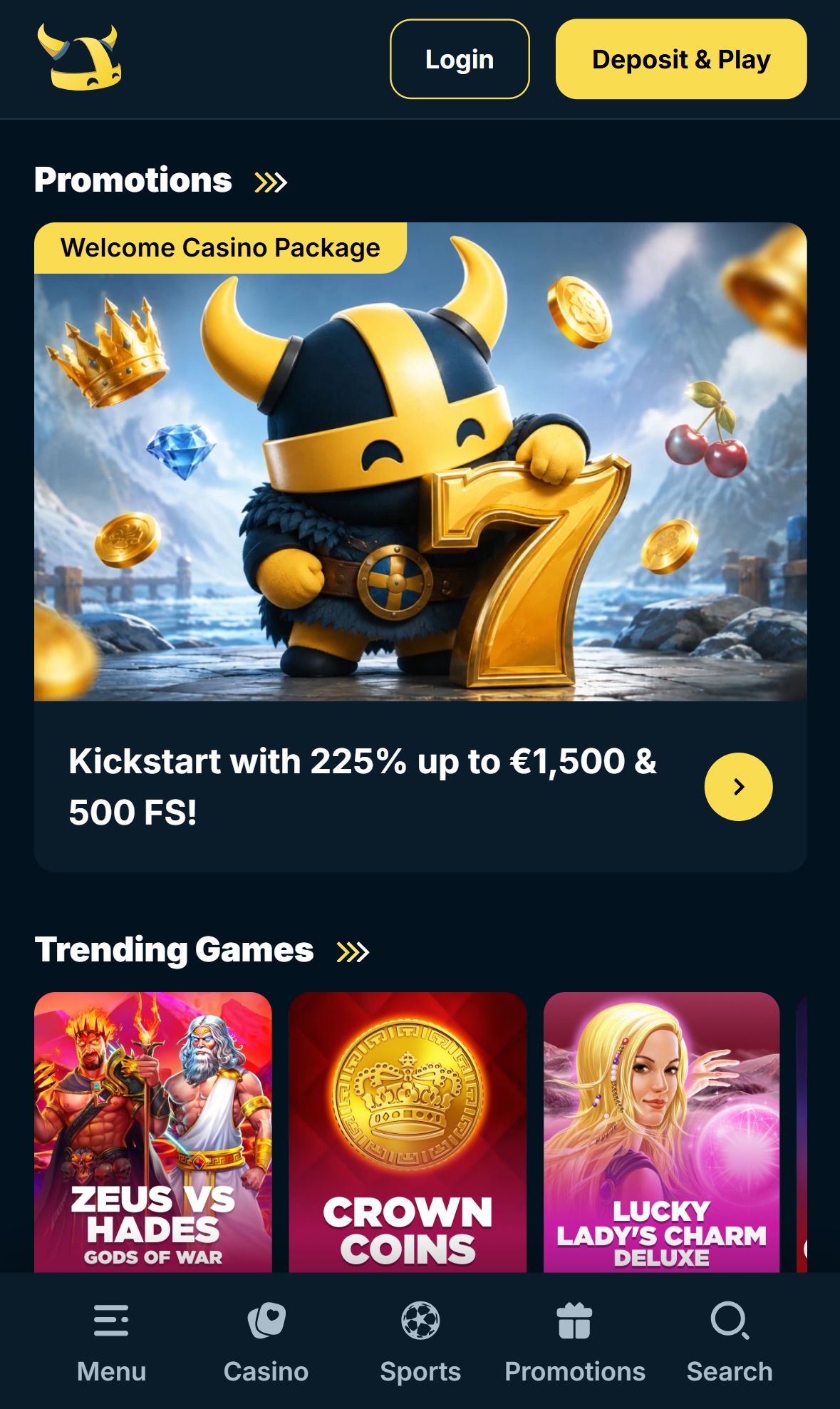SvenBet — Homepage (Mobile)