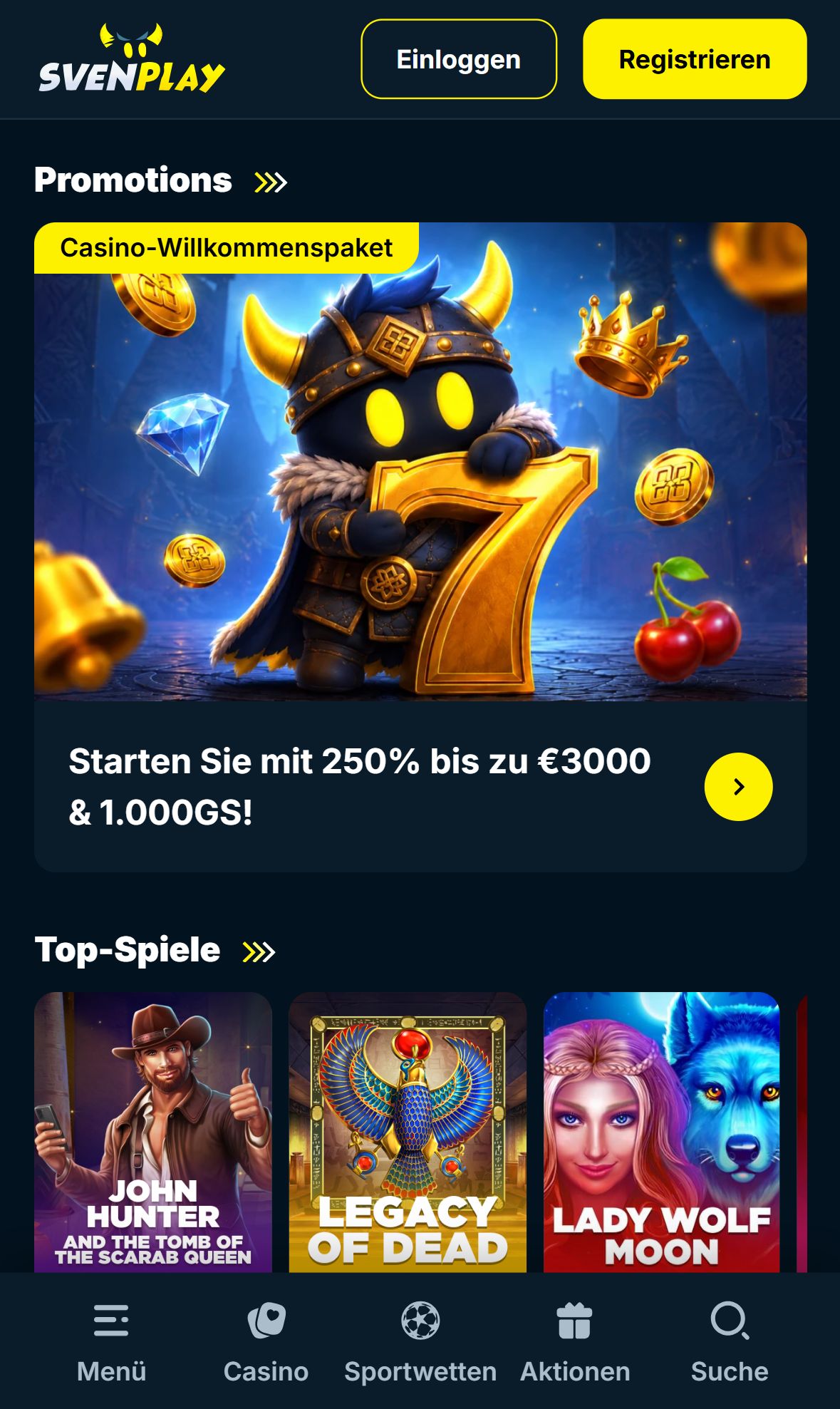 Sven Play — Lobby (Mobil)