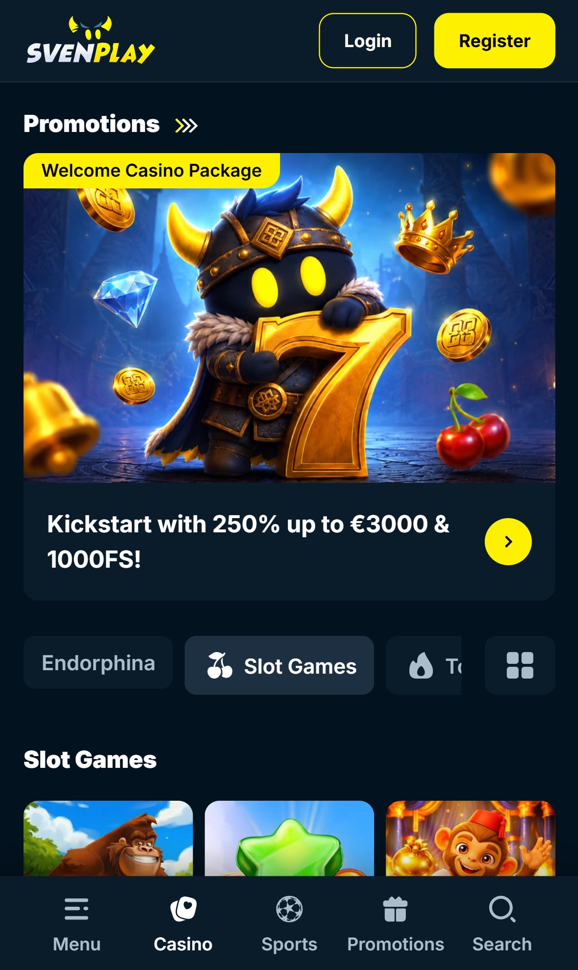 Sven Play — Lobby (Mobile)