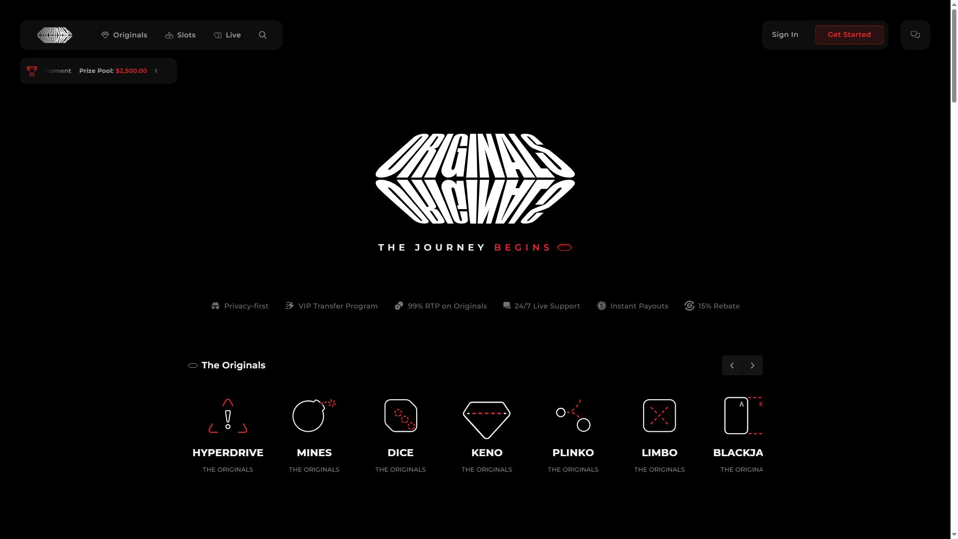 Originals — Homepage (Desktop)