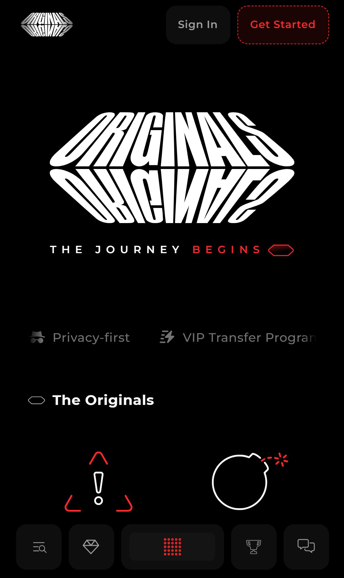 Originals — Homepage (Mobile)