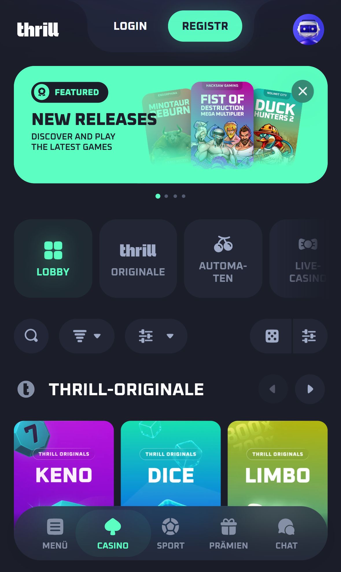 Thrill — Lobby (Mobil)