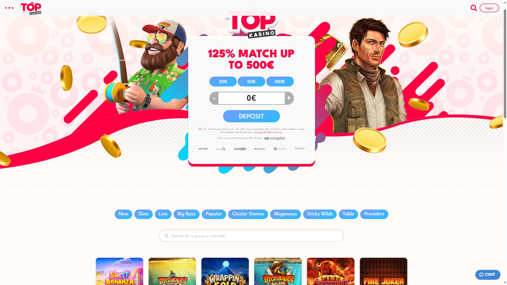 Topkasino — Lobby (Desktop)