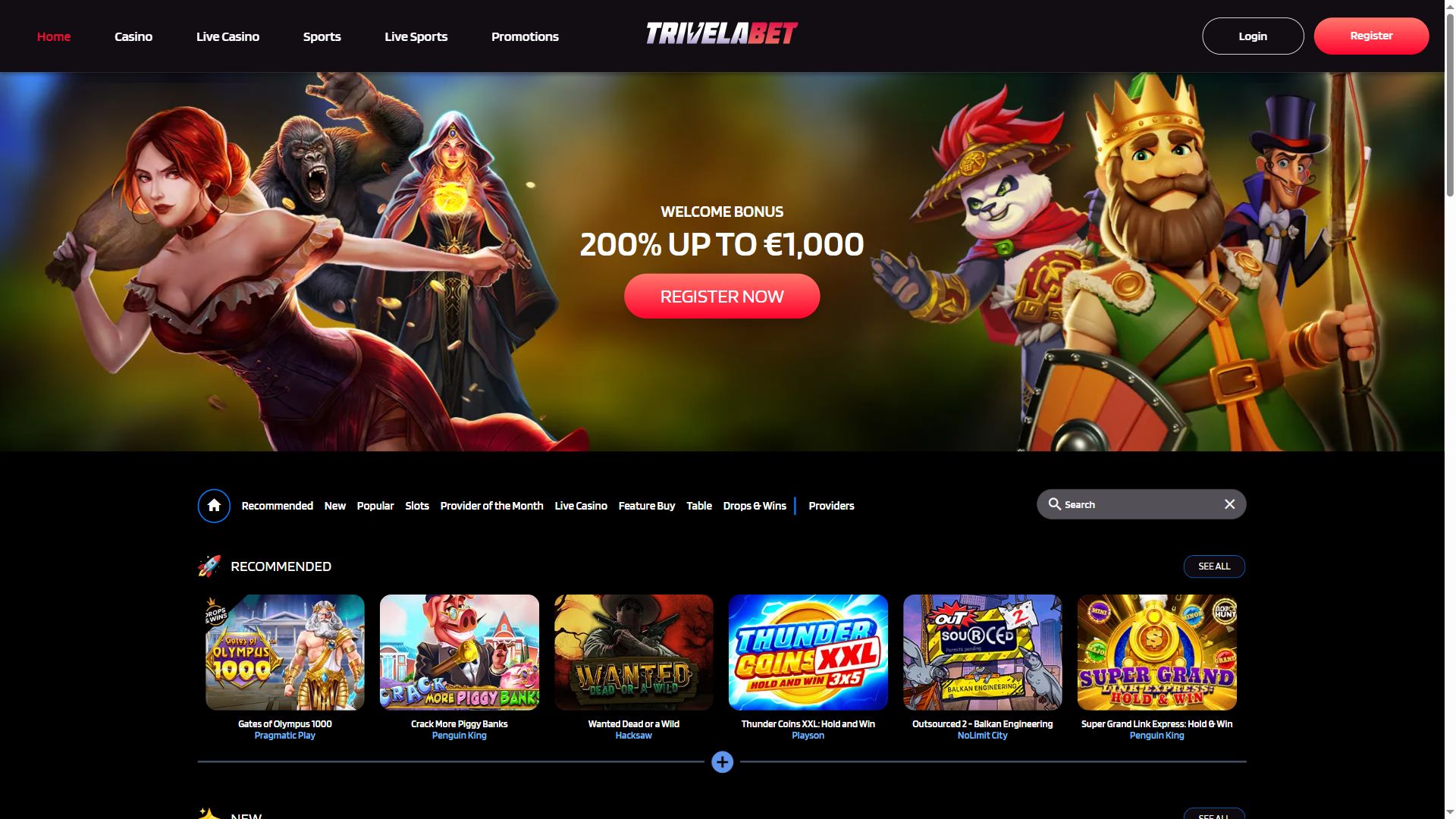 Trivelabet — Homepage (Desktop)