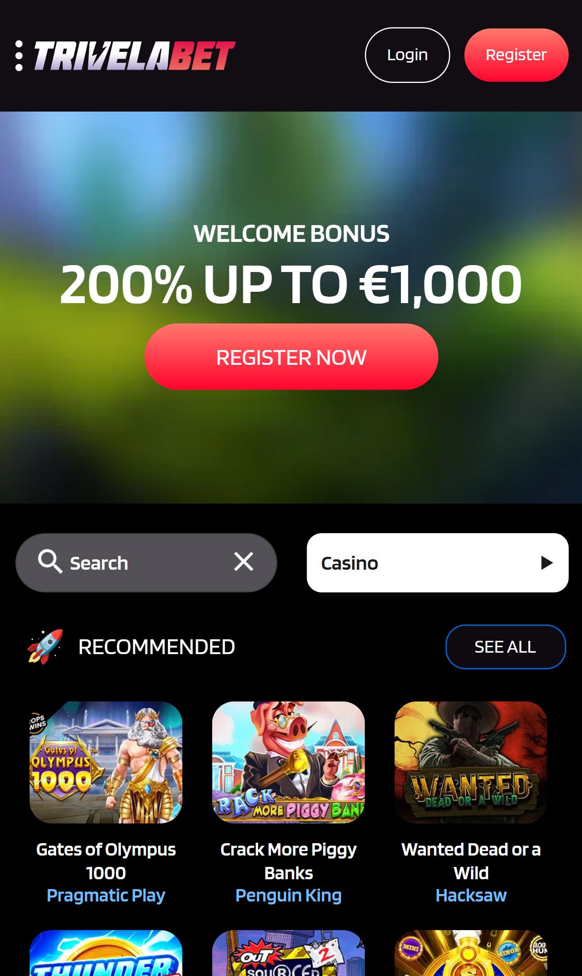 Trivelabet — Homepage (Mobile)