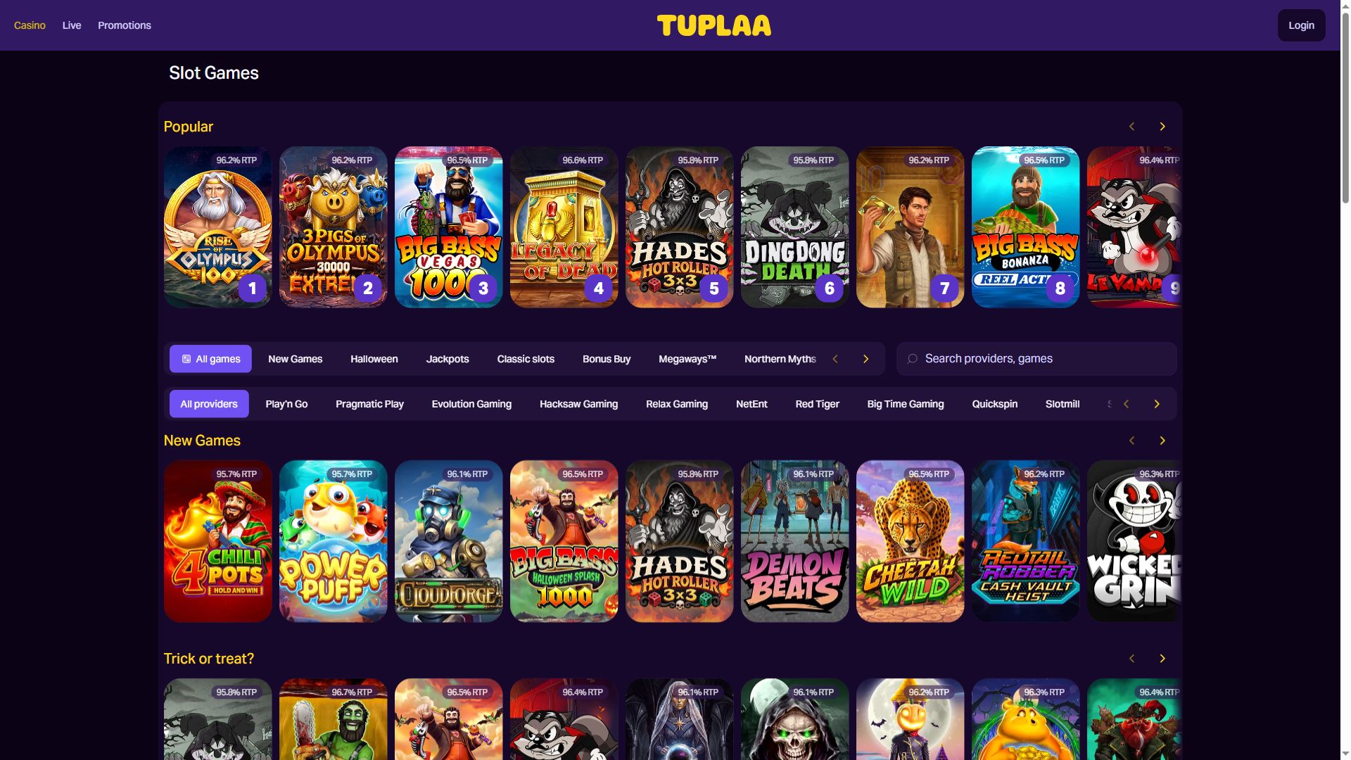 Tuplaa — Lobby (Desktop)