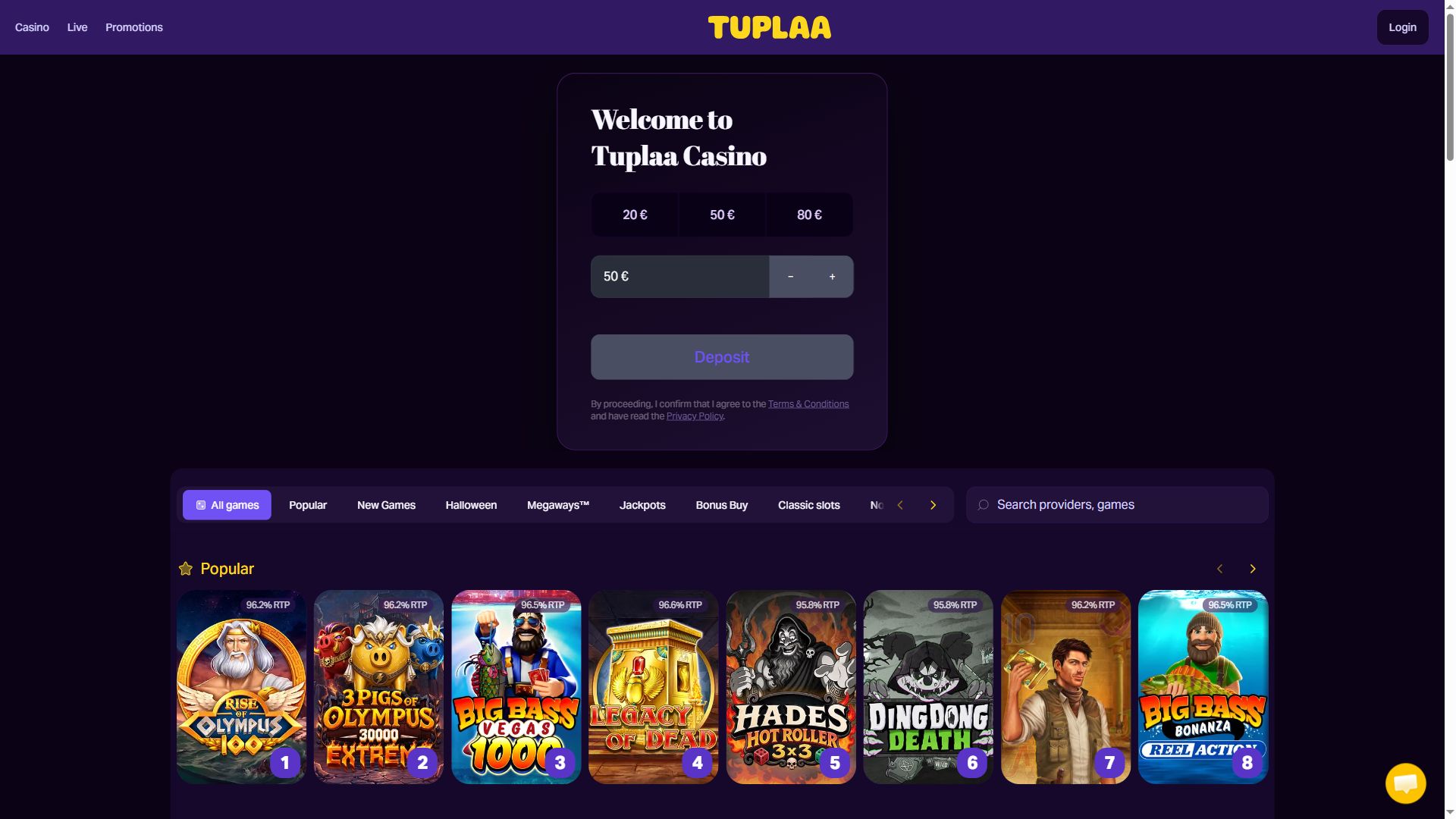 Tuplaa — Homepage (Desktop)