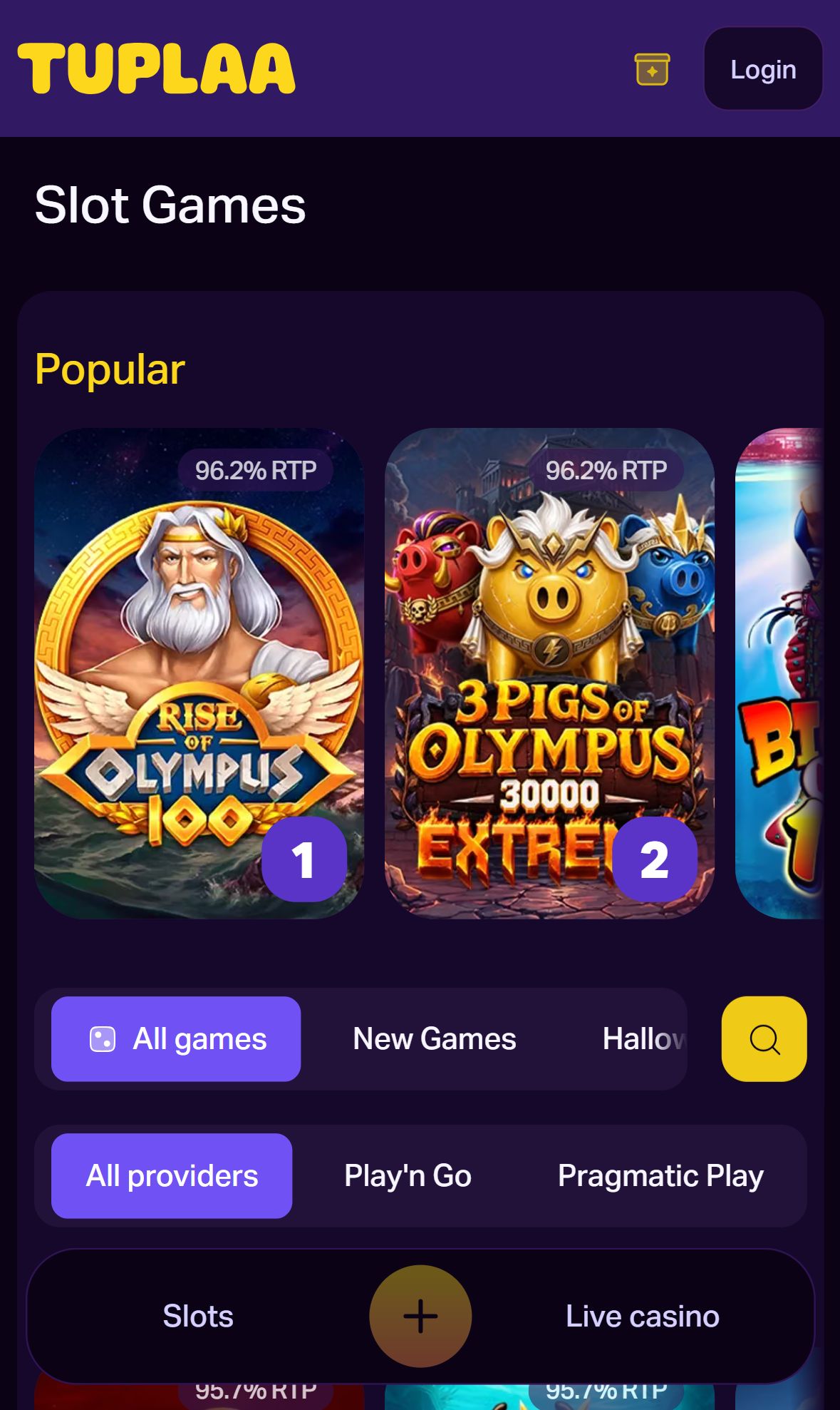 Tuplaa — Homepage (Mobile)