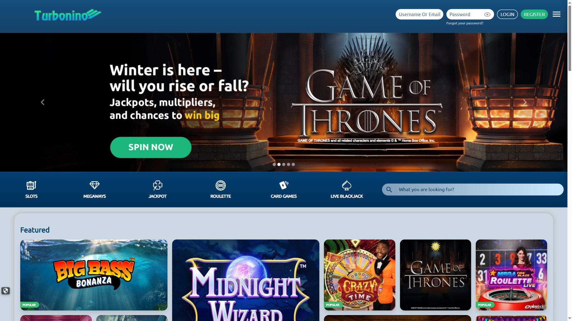 Turbonino — Homepage (Desktop)